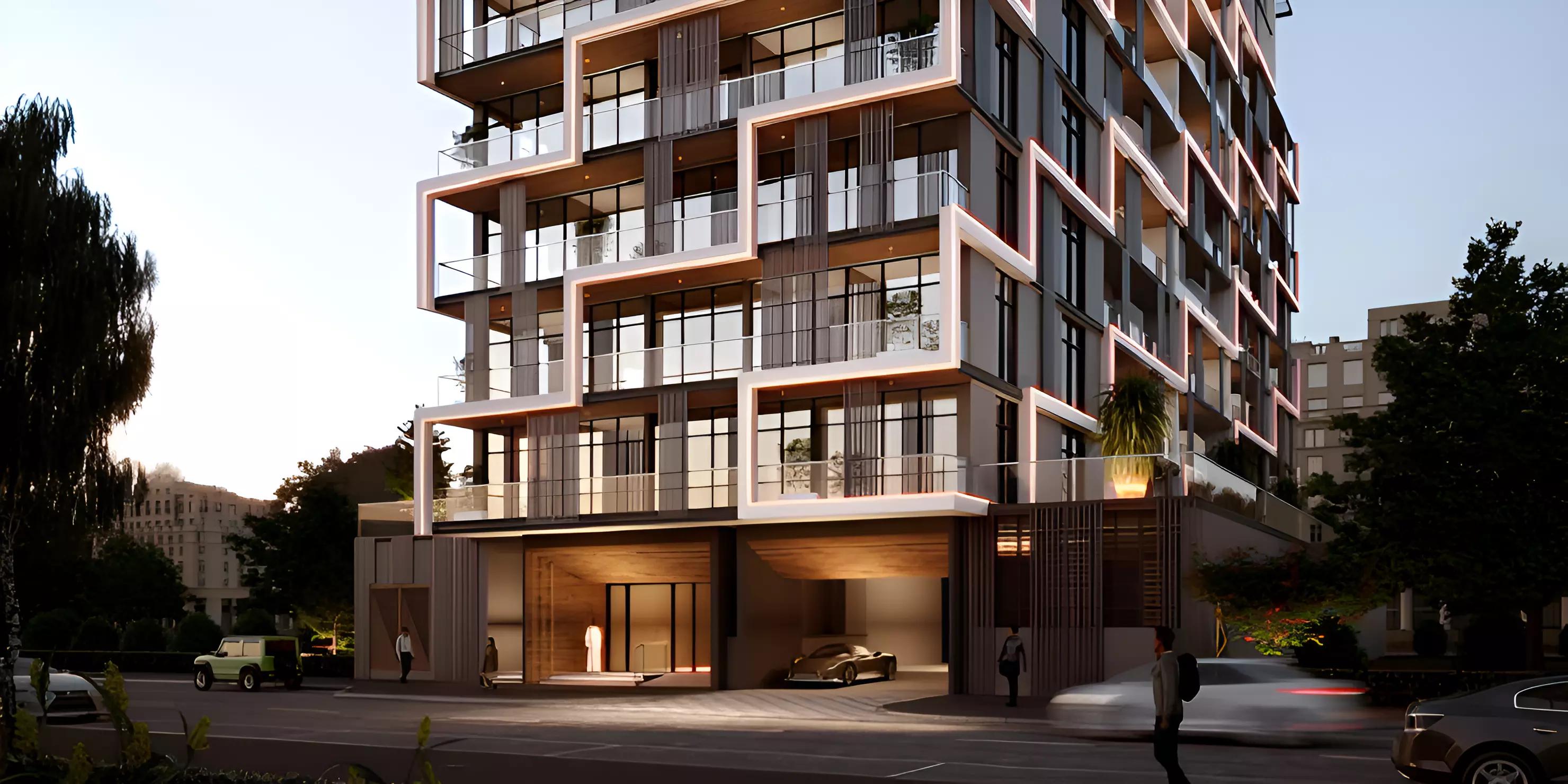 Rija Suites exterior facade view, Majan, Dubai
