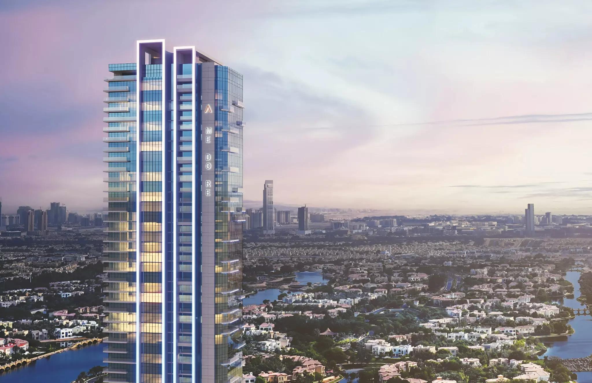 Me Do Re Tower exterior facade in Jumeirah Lake Towers, Dubai