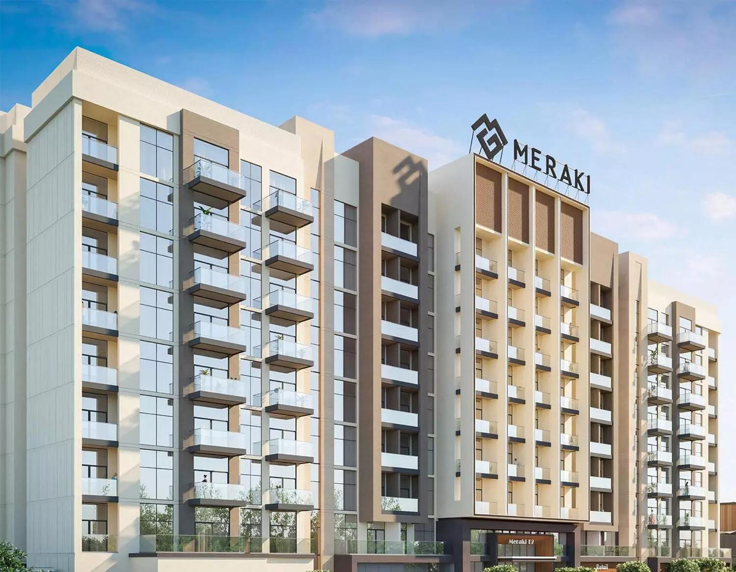 Landscaped courtyard and pool area at The Haven Phase 2, Majan, Dubai