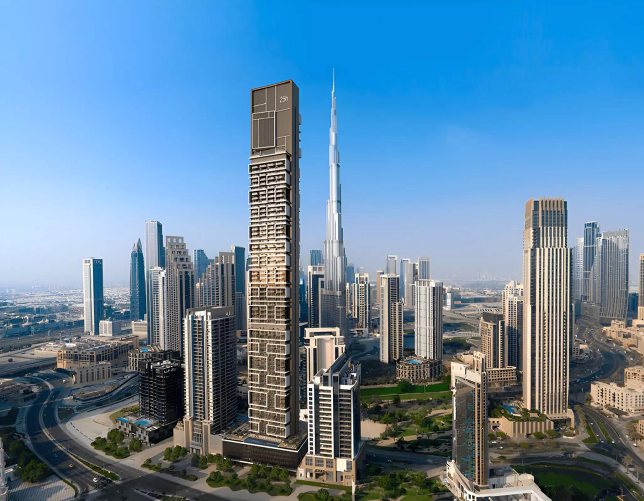 25H Heimat At Downtown Dubai building entrance and landscaped approach