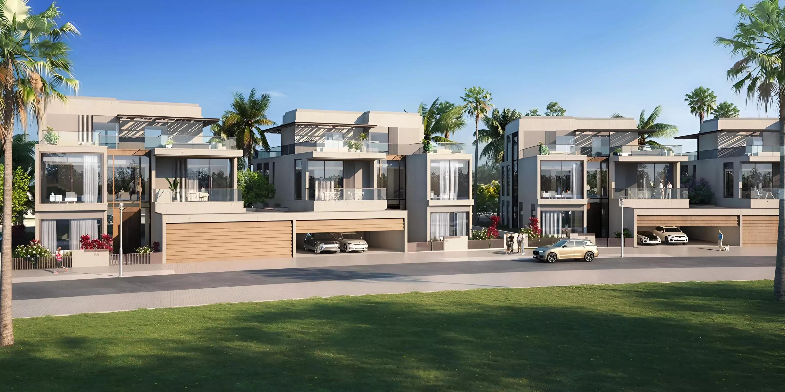 South Bay Phase 4 villa exterior with landscaped frontage, Dubai South, Dubai