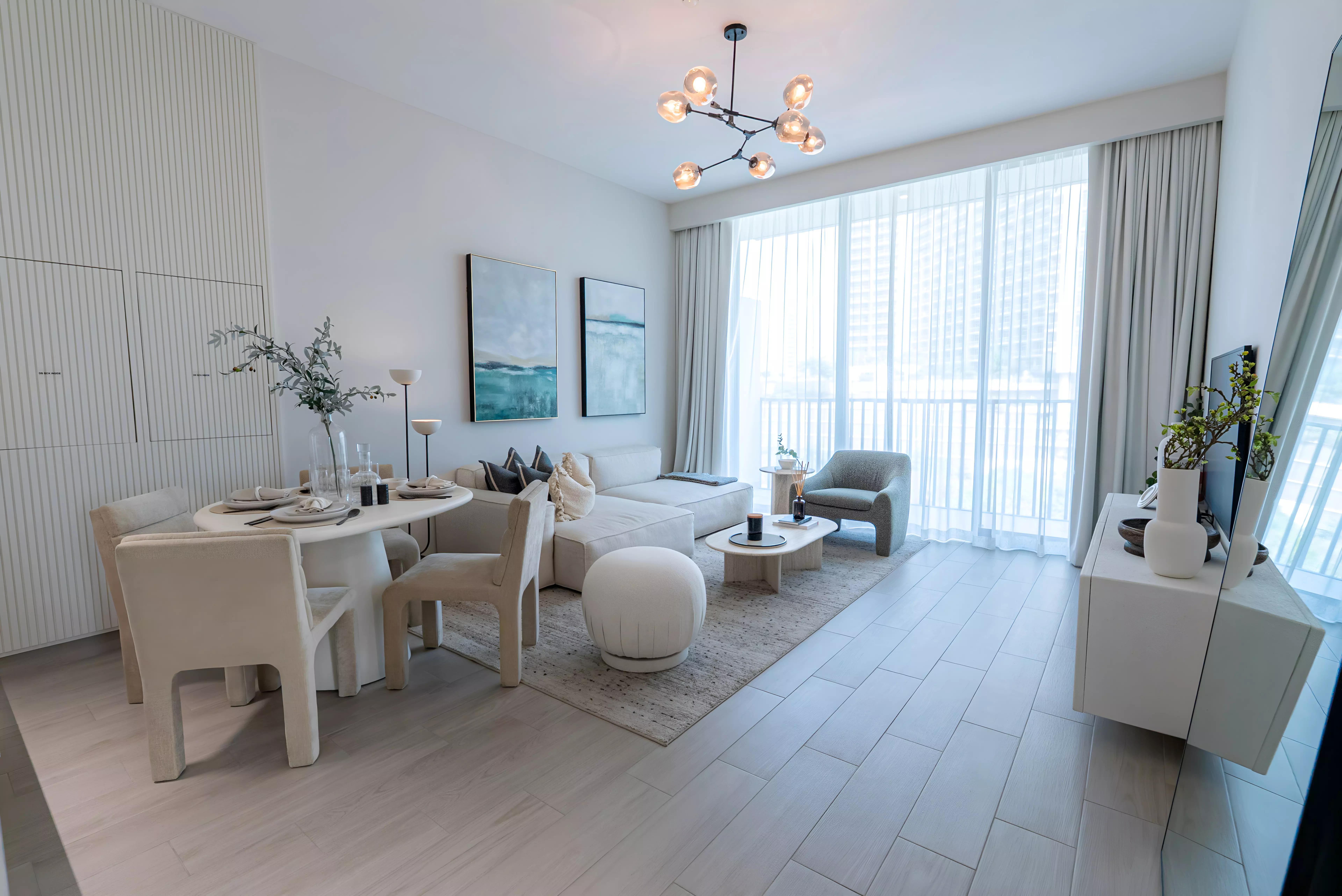 Luma Park Views apartment kitchen and dining space, Dubai