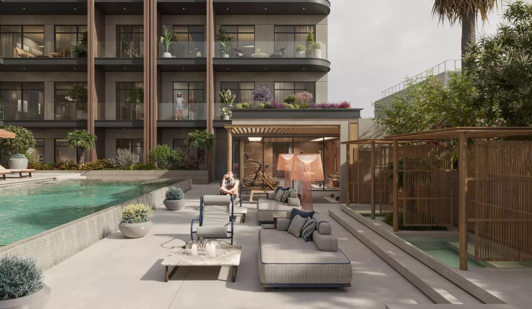 Almaan 101 apartment interior living space, JVC, Dubai
