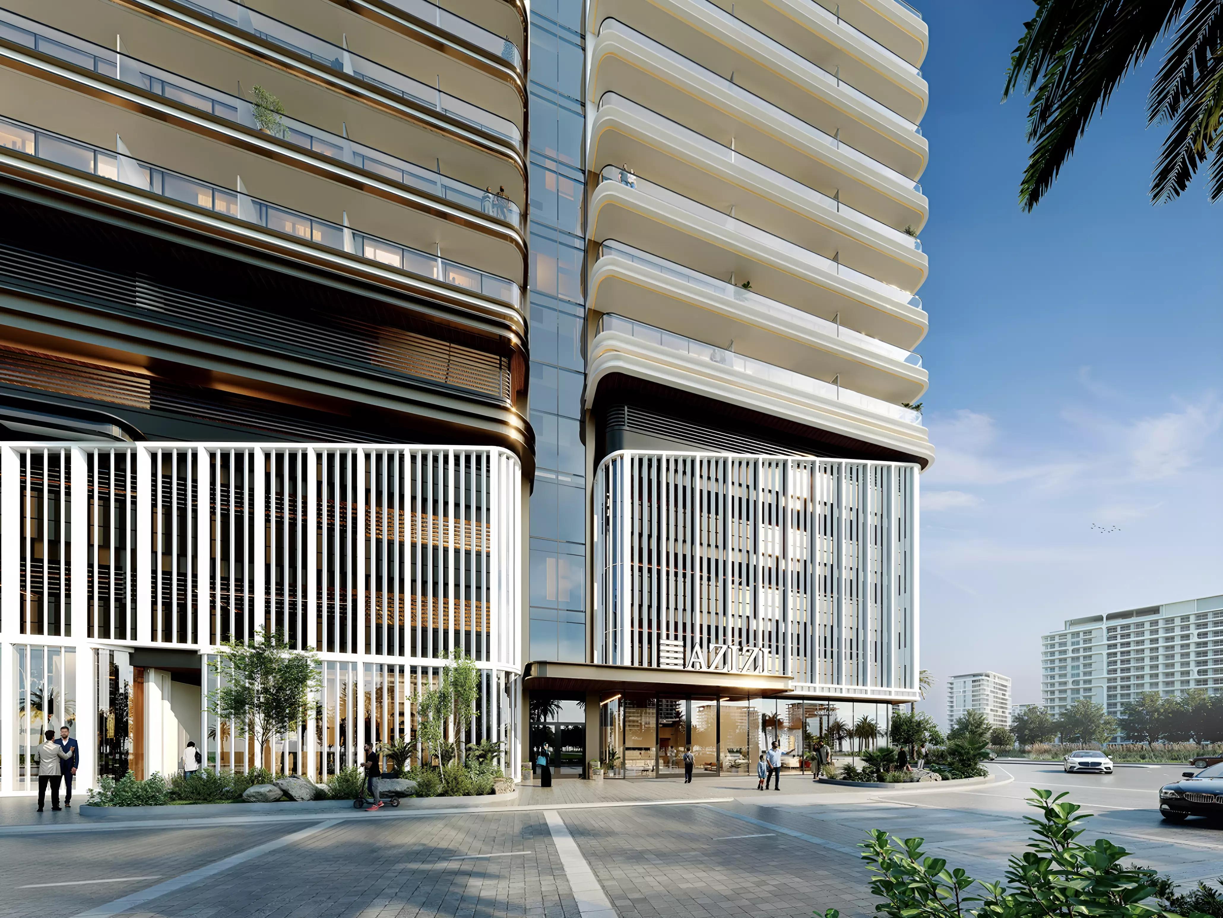 Azizi Ruby lobby and dining interior space, Dubai