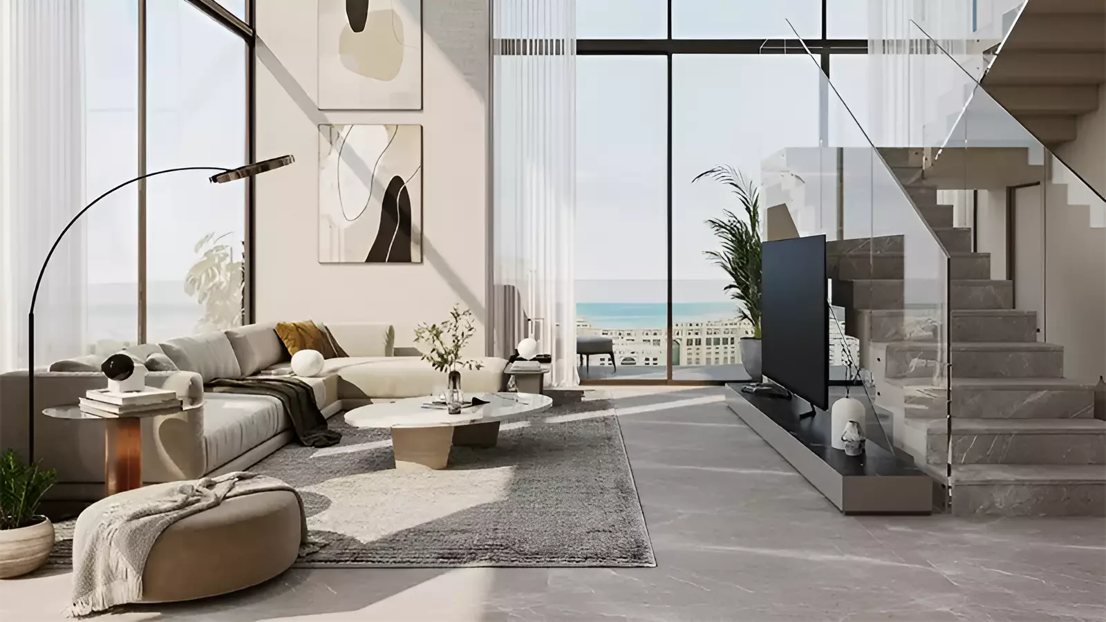 Haven Bay amenity deck and pool area, Dubai Islands