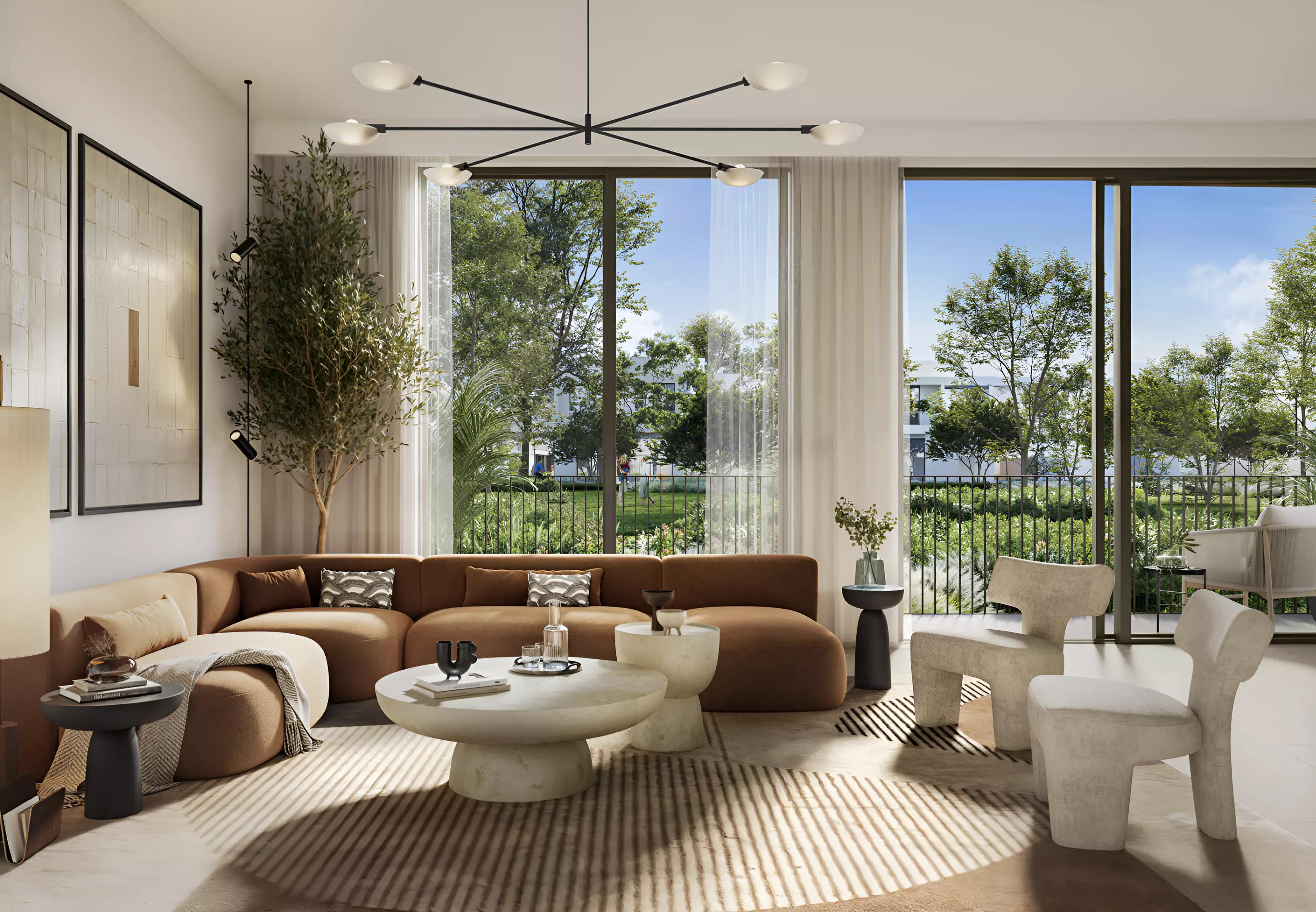 Kaia townhouse living interior at The Valley, Dubai