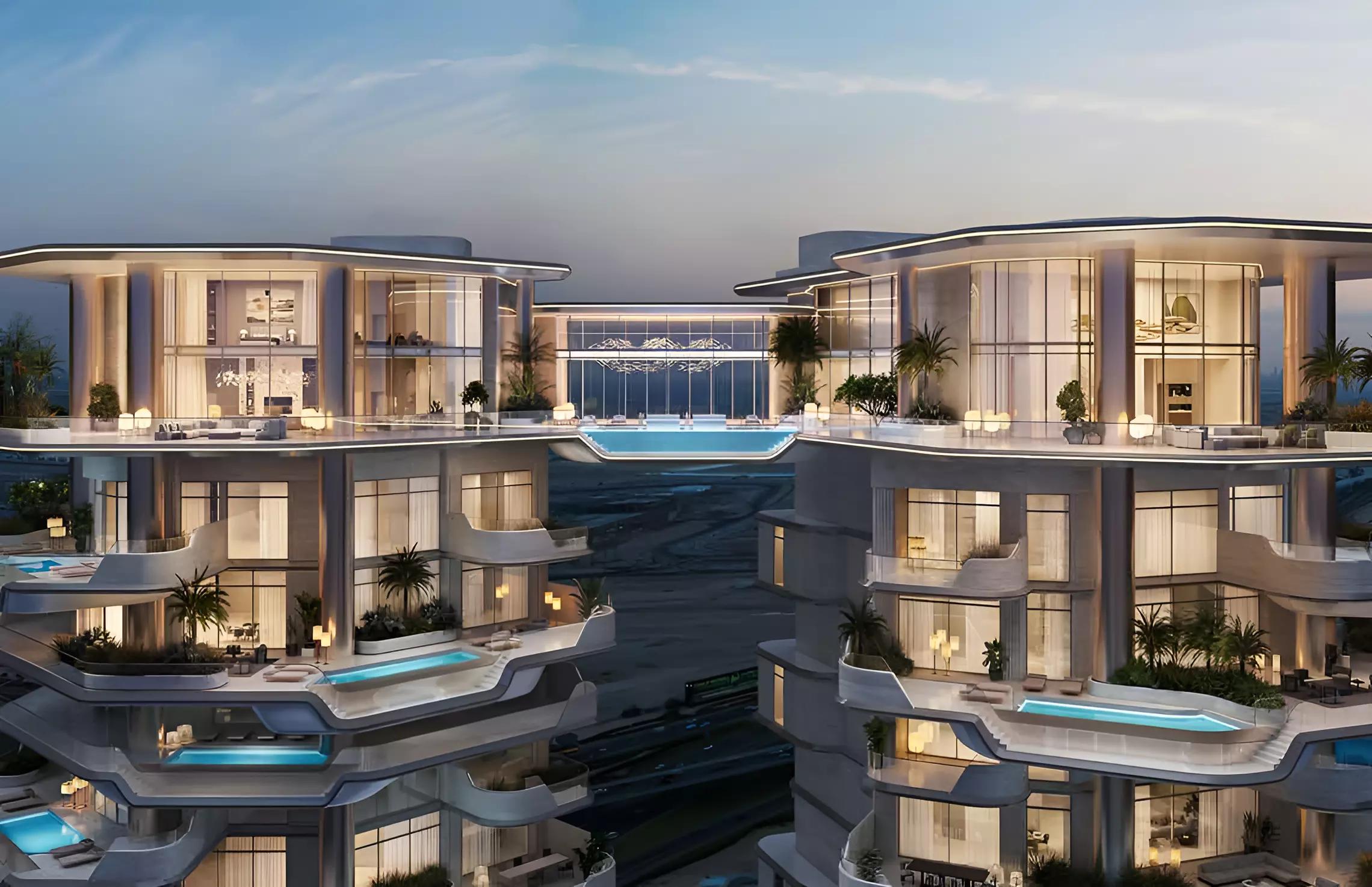 One Sankari apartment and penthouse tower exterior, Business Bay