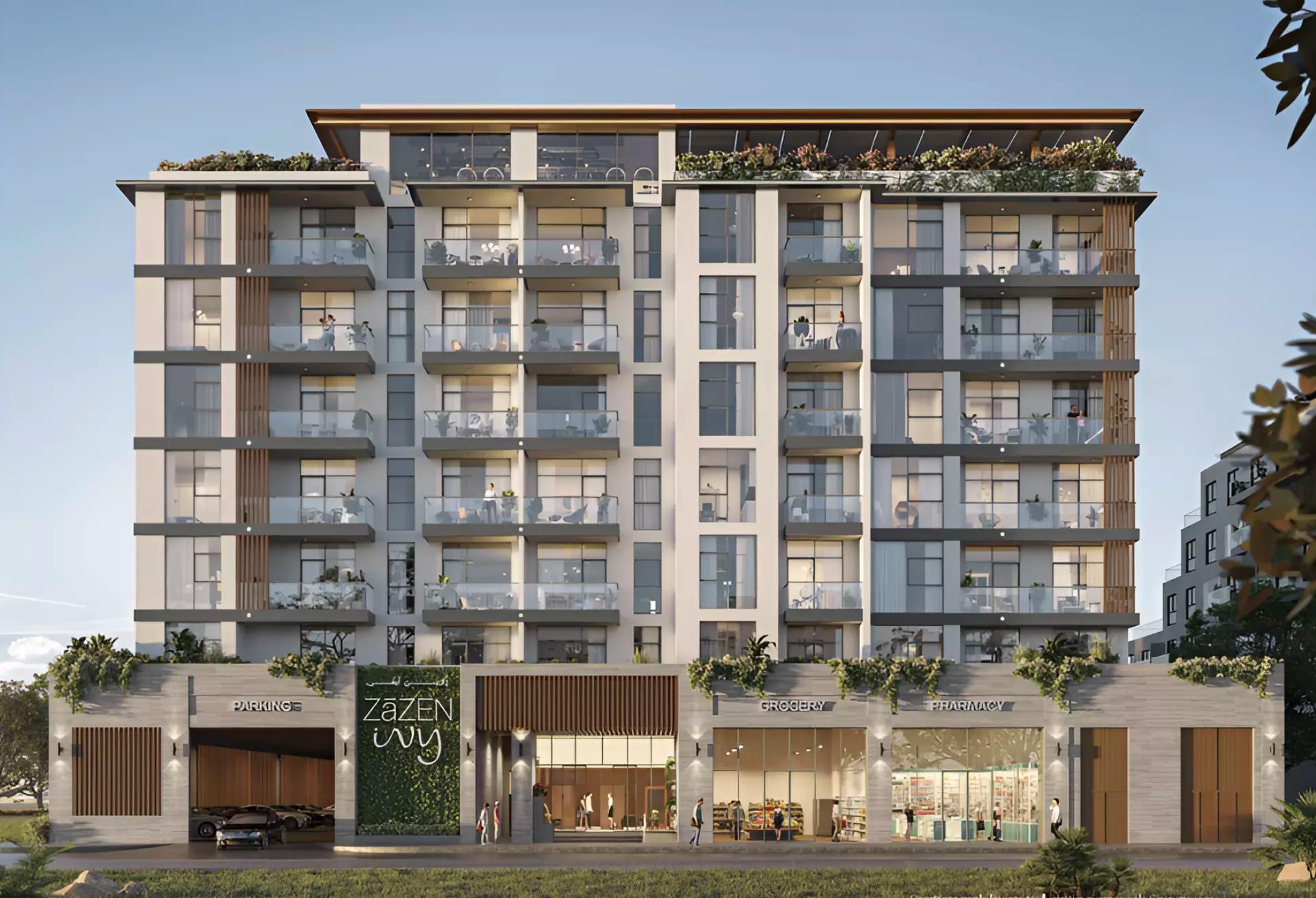 Zazen Ivy building exterior facade, Al Furjan, Dubai
