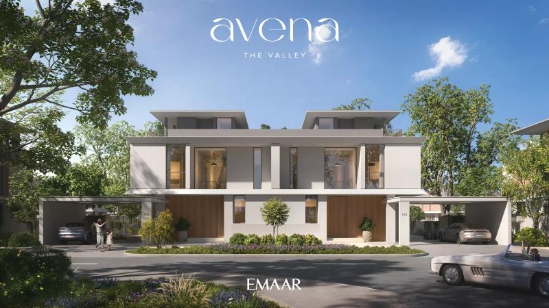Avena villa exterior view at The Valley, Dubai, Emaar development