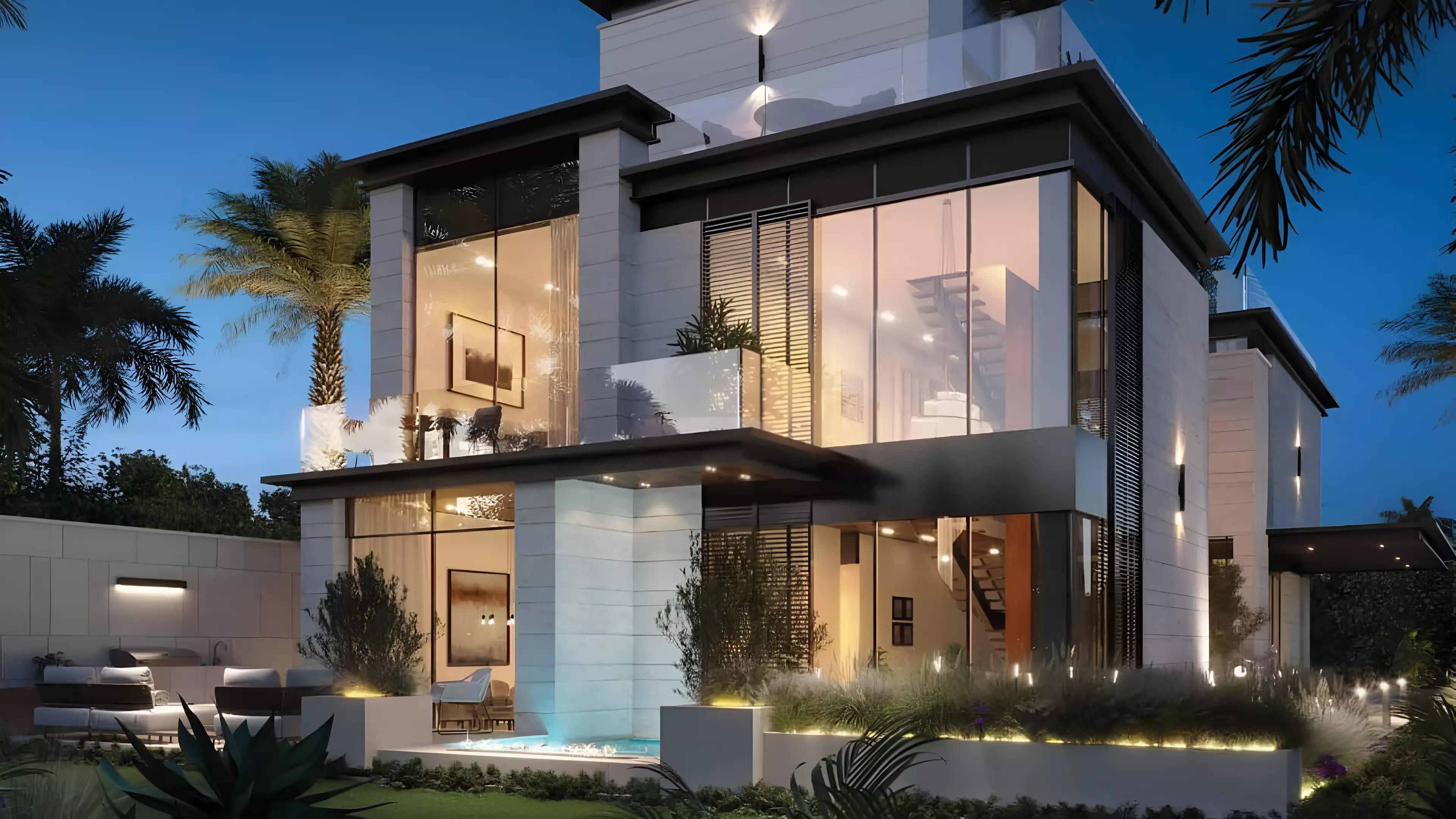 Lua Residences villa community pathway and greenery, MBR City, Dubai