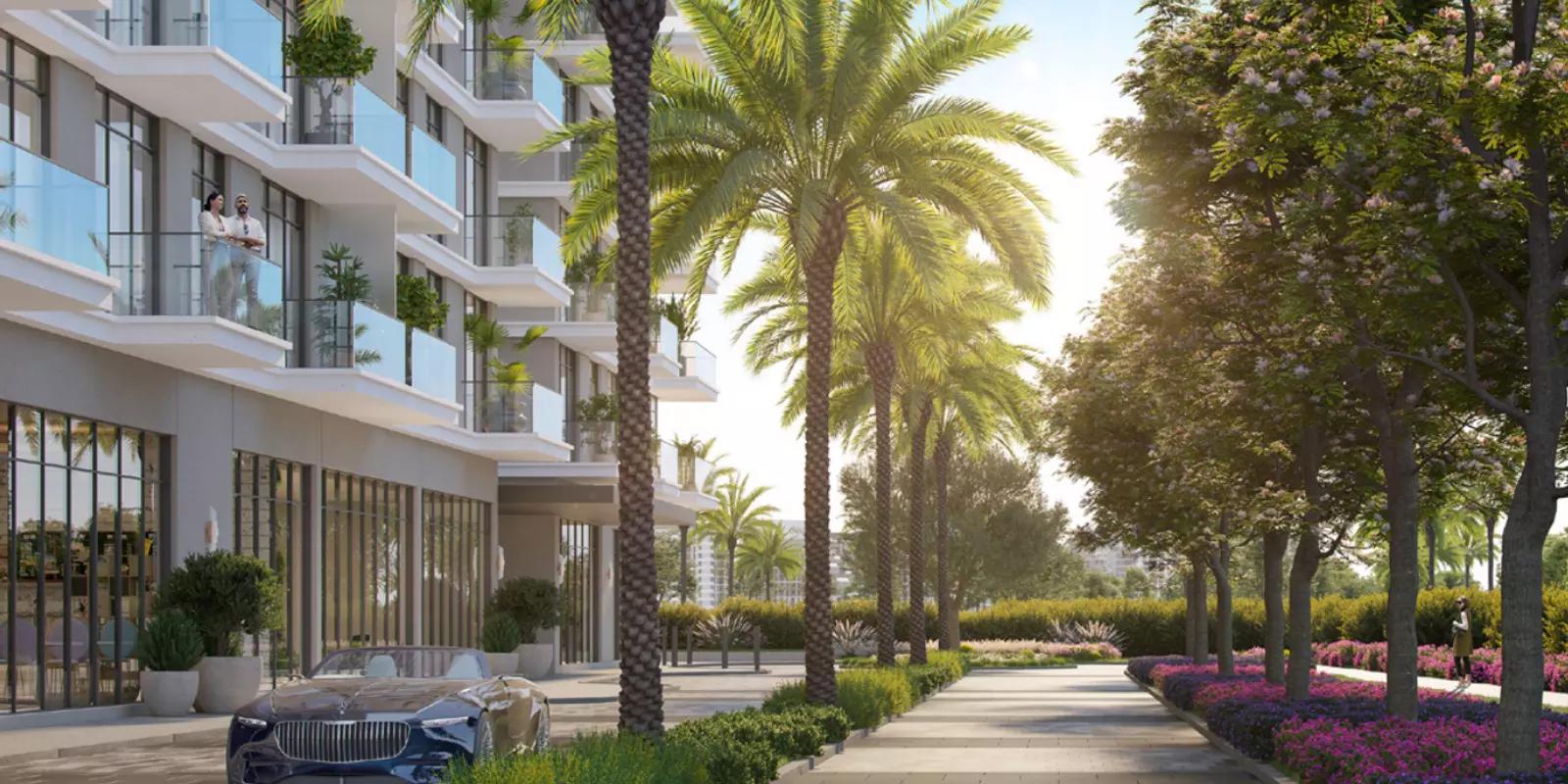 Parkside Hills apartment interior living space, Dubai Hills Estate, Dubai