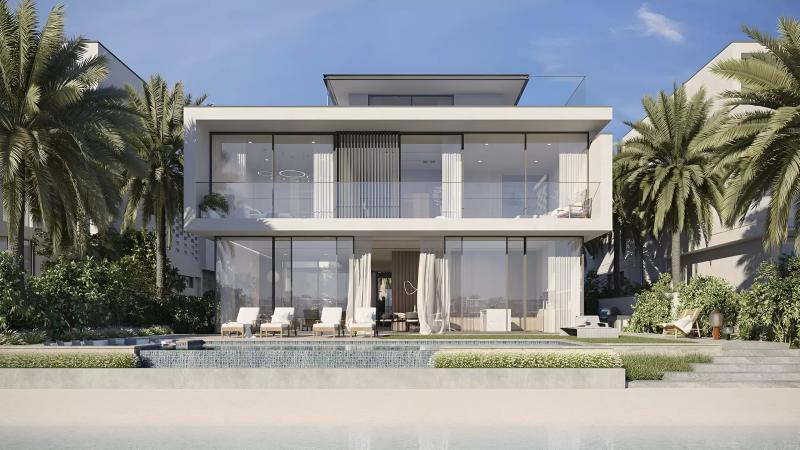 Villa Pacific Breeze exterior facade on Palm Jebel Ali, Dubai