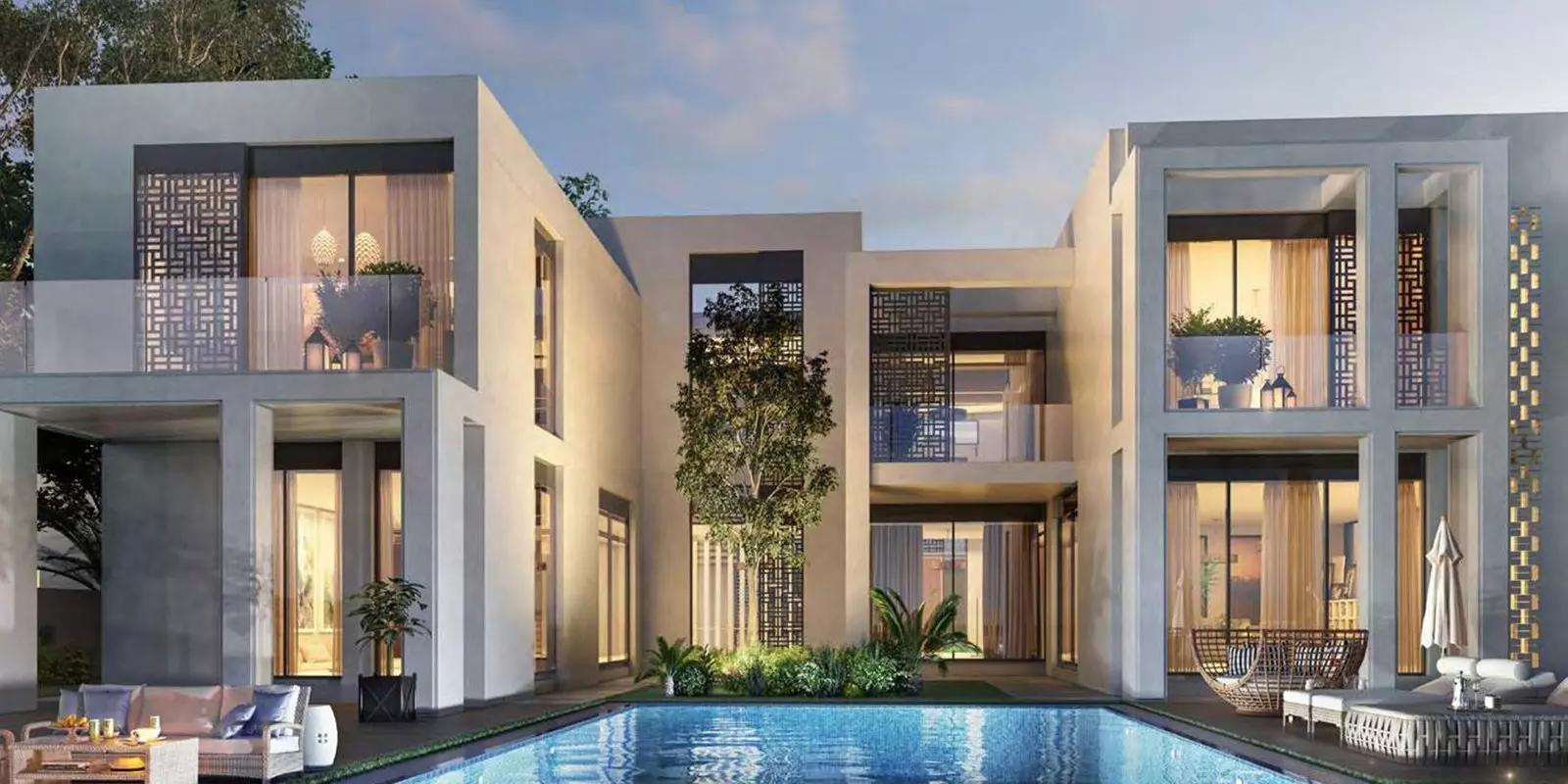 Majestic Vistas private pool and terrace, Lamborghini Mansions Dubai