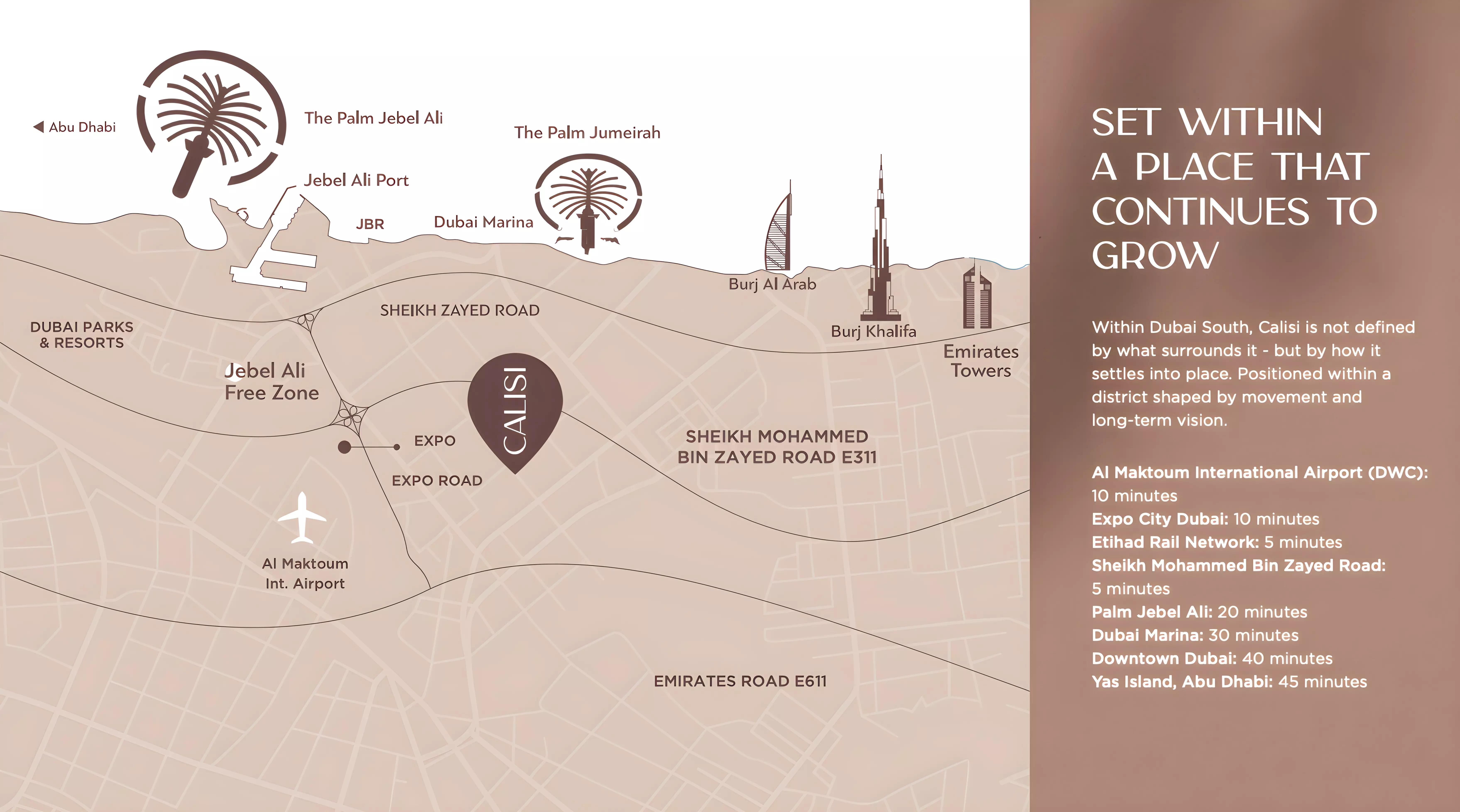 Calisi master plan layout, Dubai South, Dubai