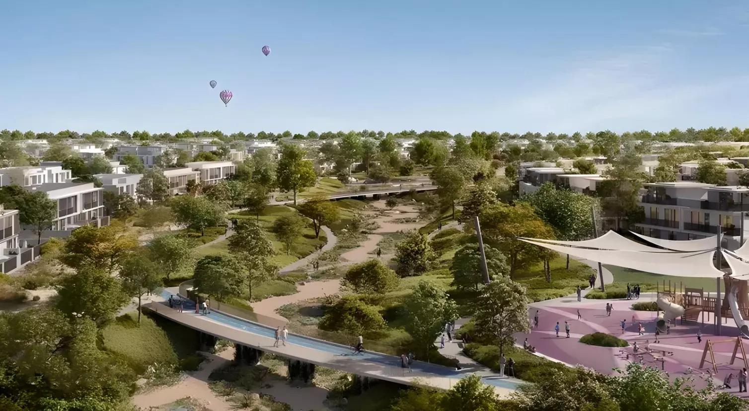 Velora master plan aerial view, The Valley, Dubai