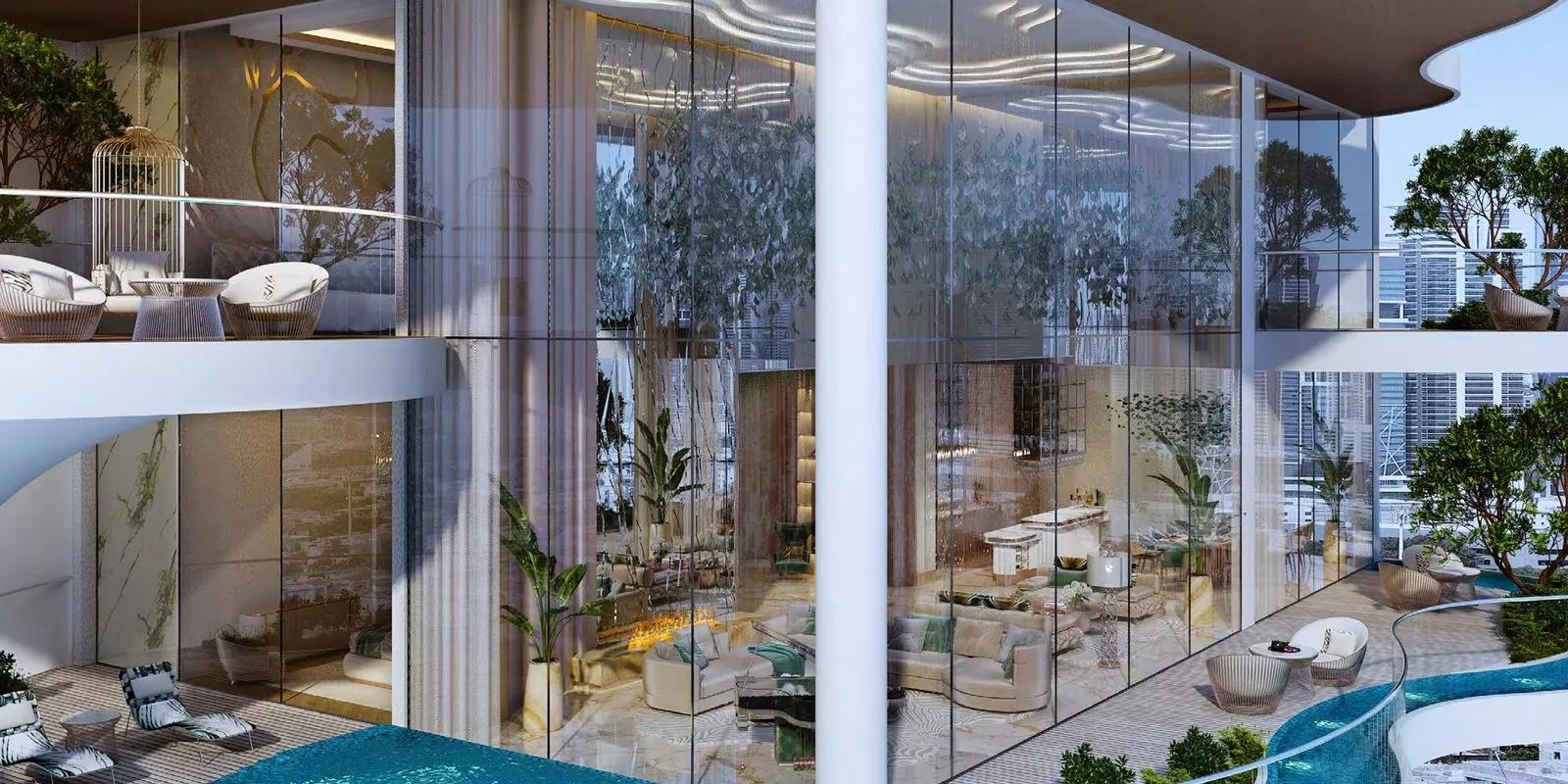 W1nner Tower apartment interior living space, Jumeirah Village Triangle