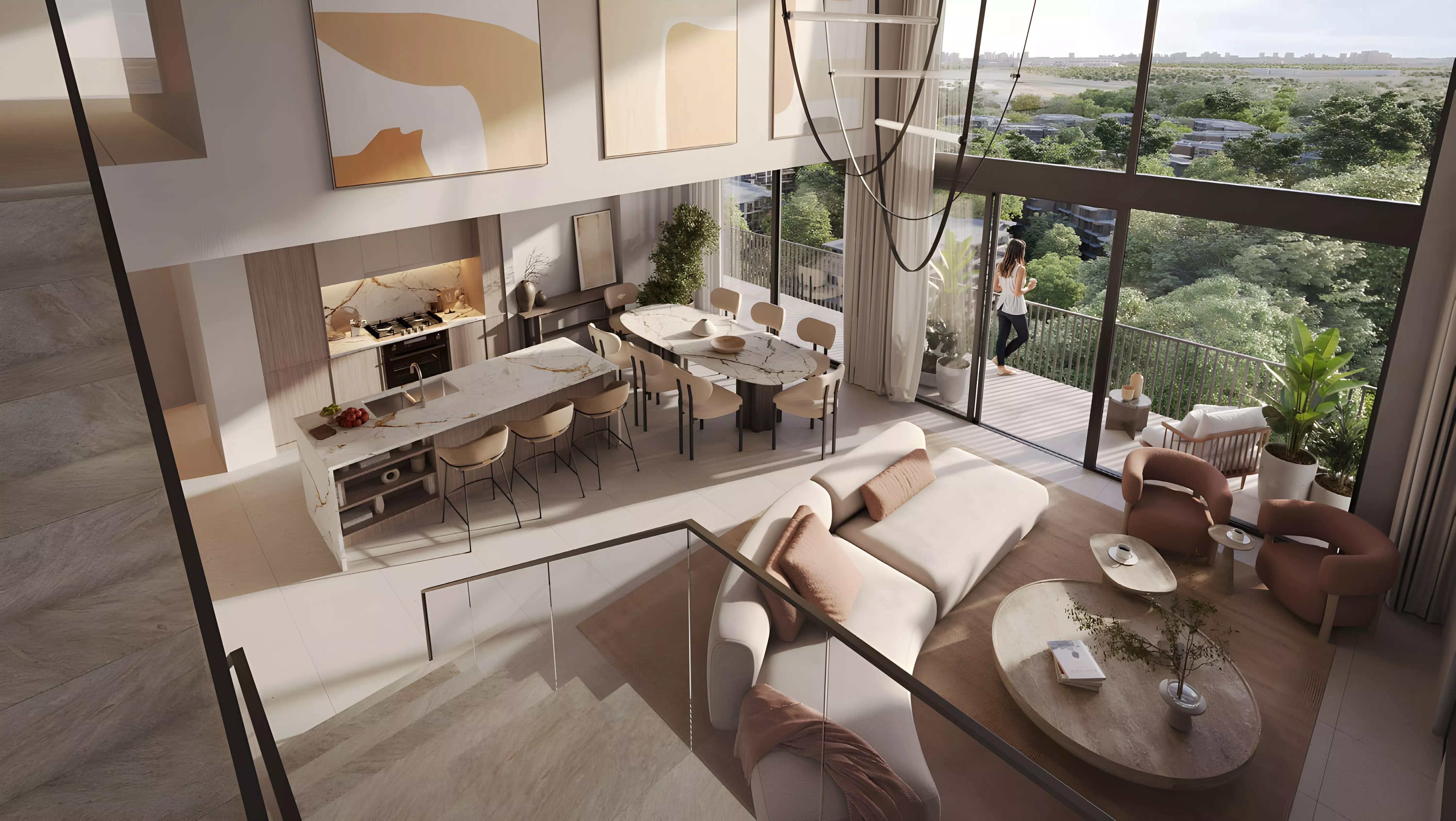Distrikt at Ghaf Woods residential tower and landscaping, Dubai Land, Dubai