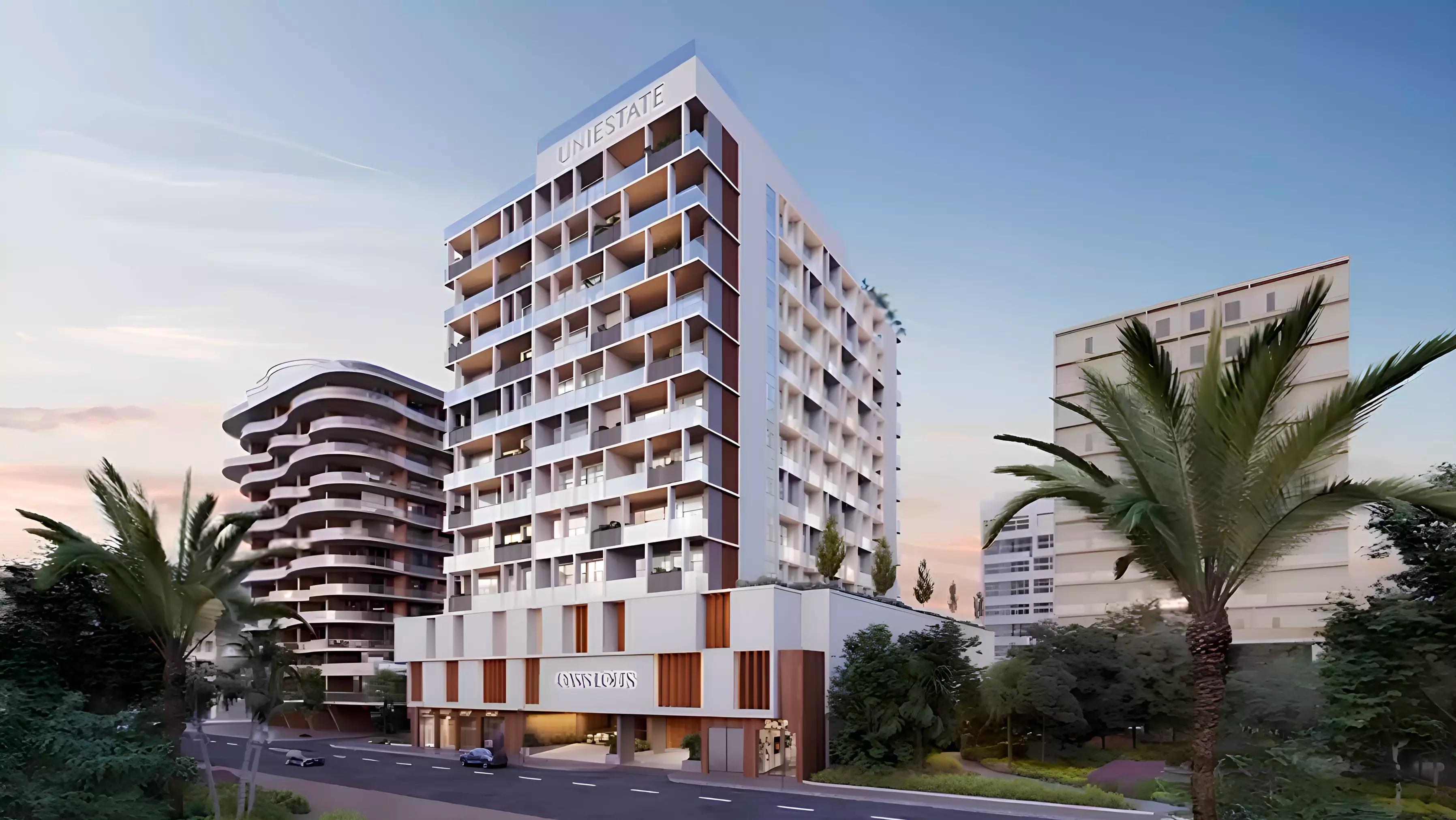 Exterior facade of Oasis Lofts by UniEstate in Dubai Silicon Oasis