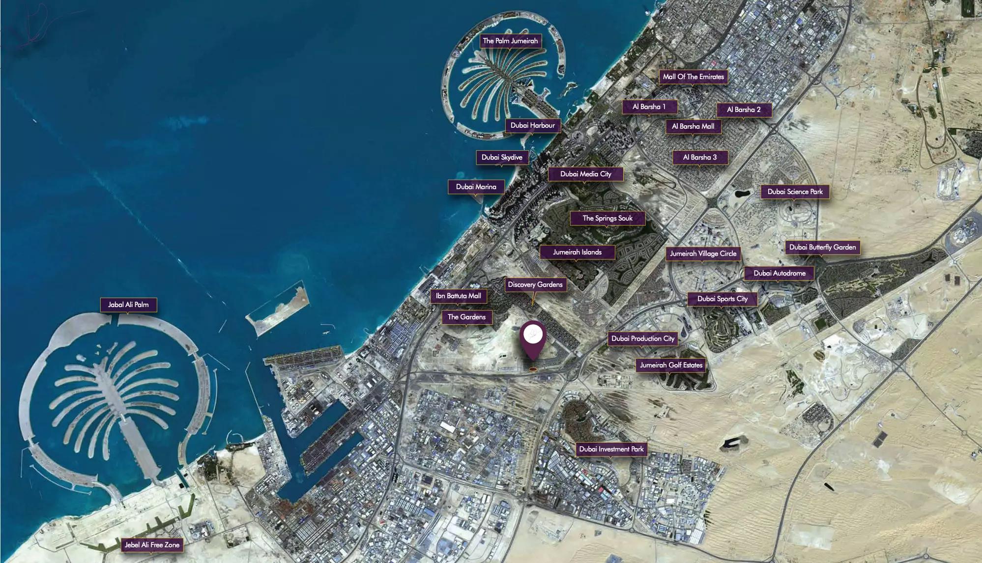 Amalia Residences master plan layout, Al Furjan, Dubai
