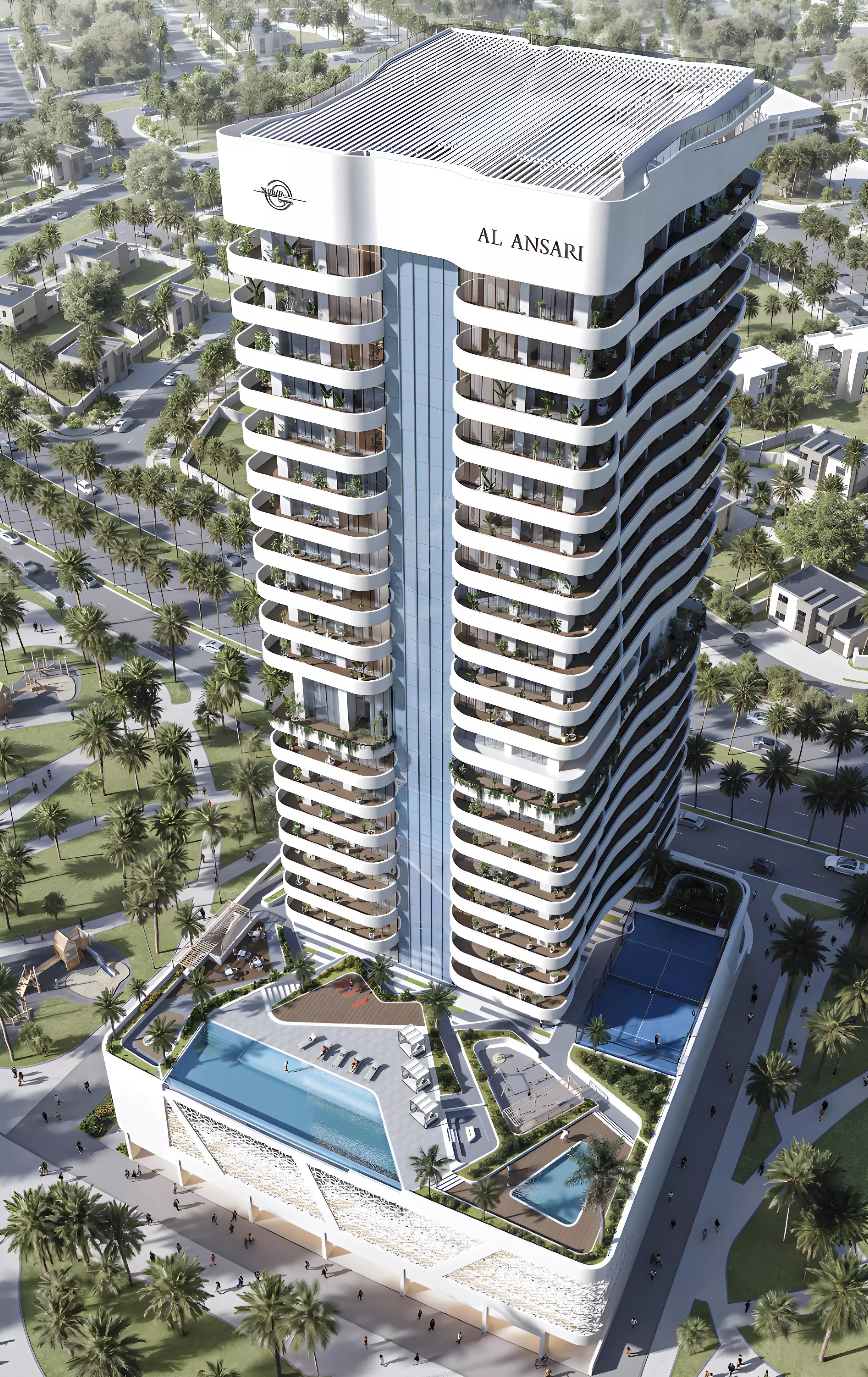 Nova Tower building elevation and entrance, Dubai Science Park