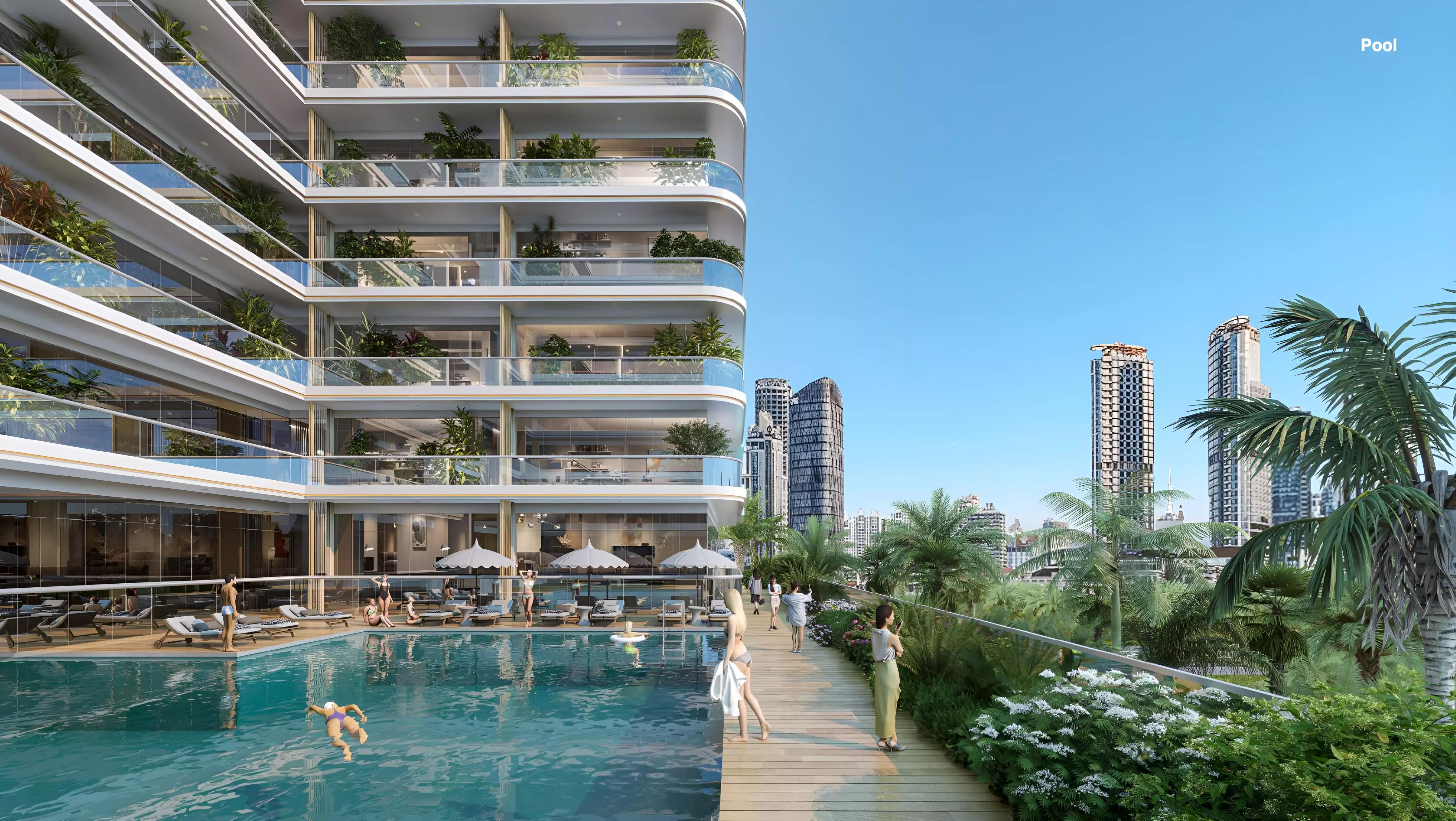 Forest City Tower interior living area rendering, Majan, Dubai