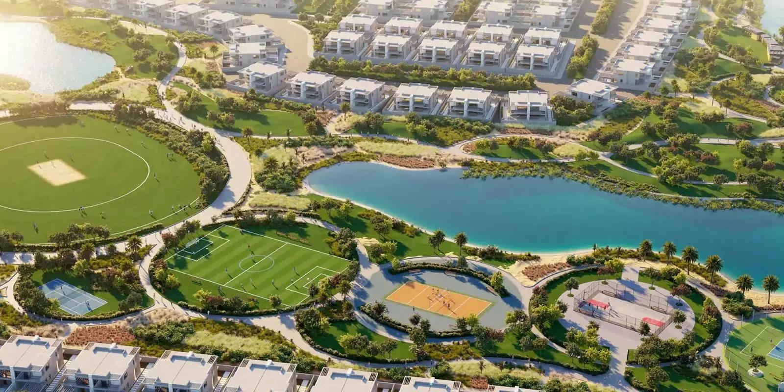 Uno villa community landscaping at DAMAC Hills, Dubai