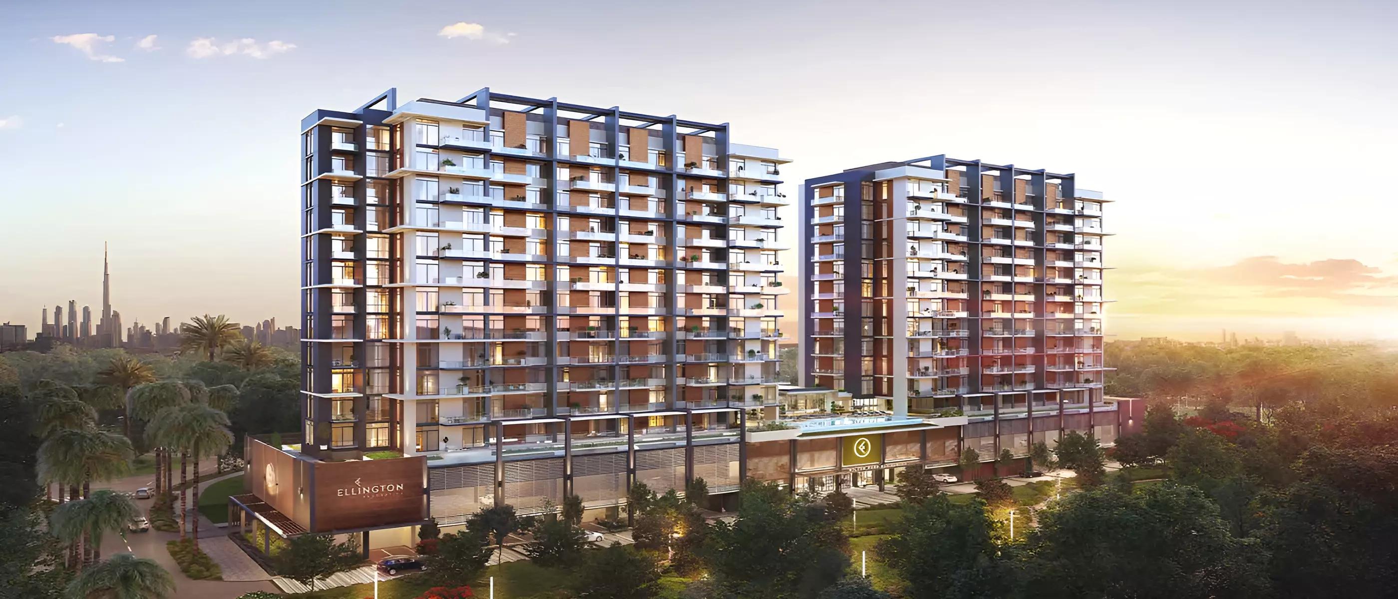 Landscaped gardens surrounding Ellington House Phase 2, Dubai Hills Estate