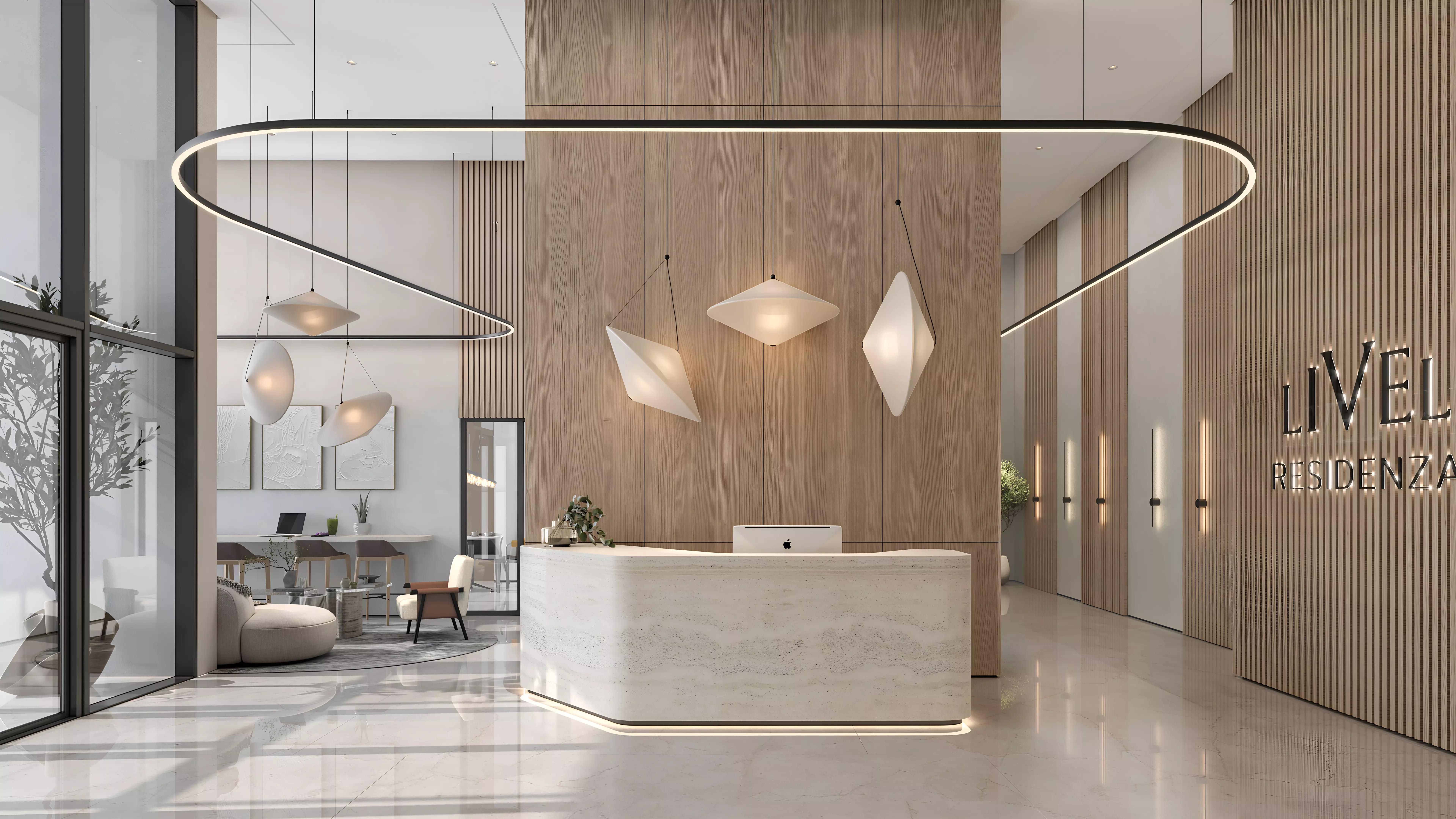 Livel Residenza apartment interior living space, Jumeirah Village Circle