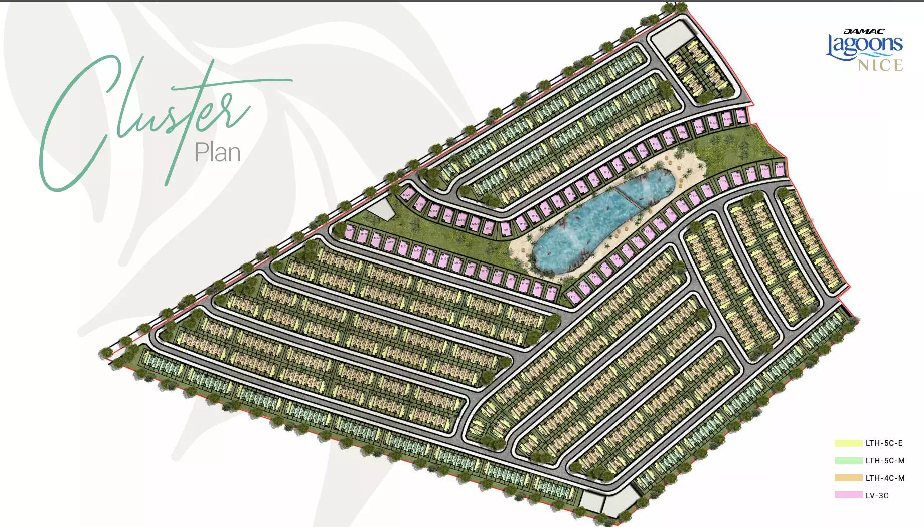 Master plan layout of the Nice sub-community within DAMAC Lagoons, Dubai