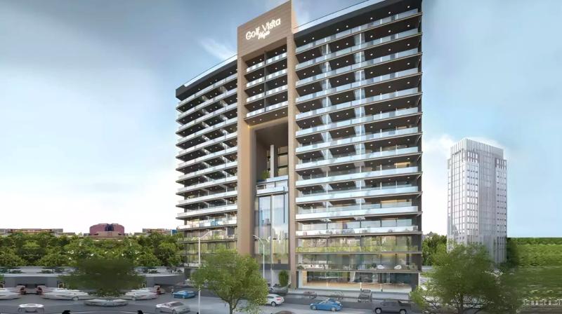 Golf Vista Heights building exterior in Dubai Sports City