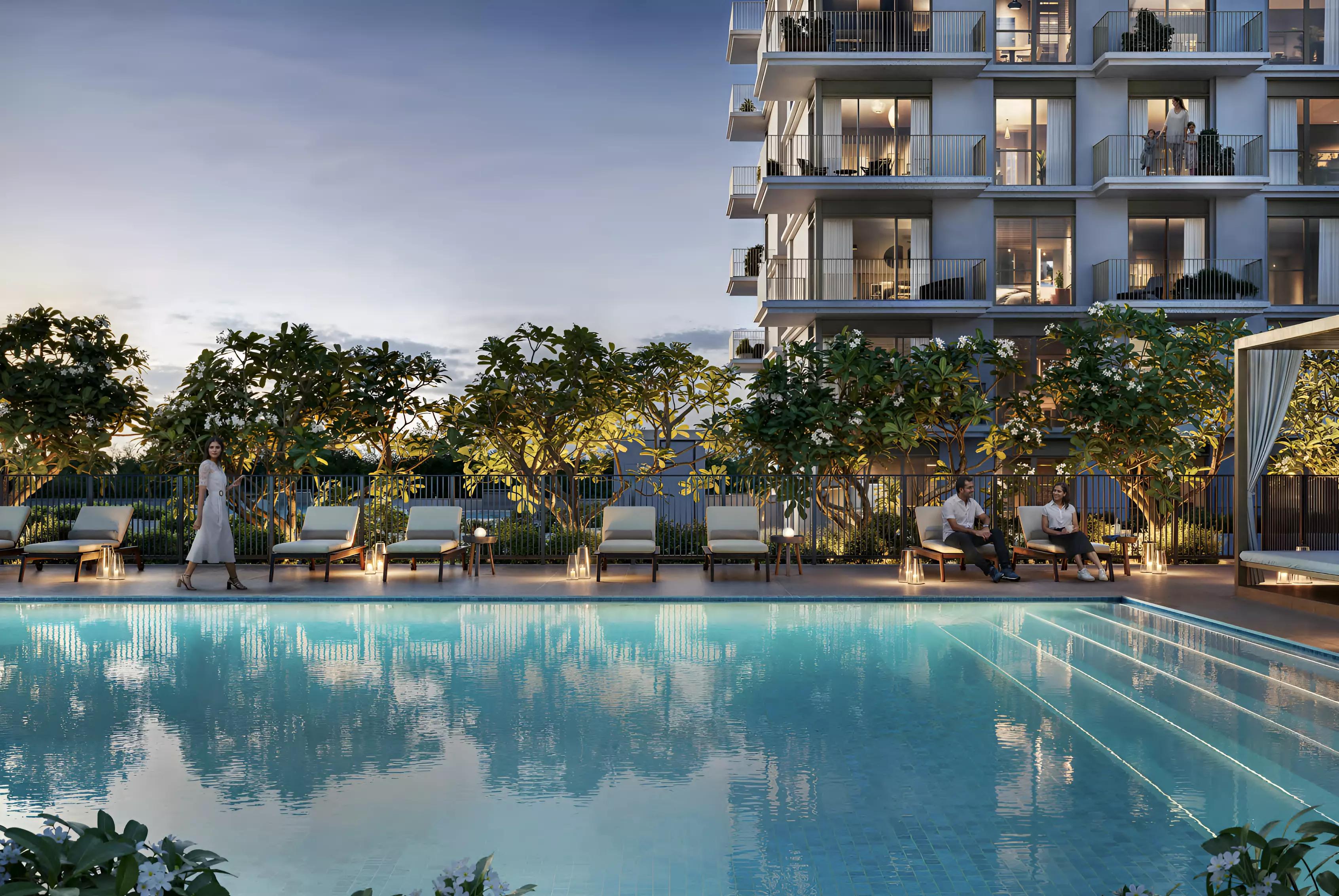 Golf Dale clubhouse and golf course view, Emaar South community