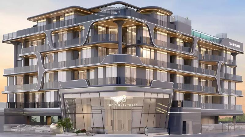 The Eighty Three exterior facade rendering, Dubai South