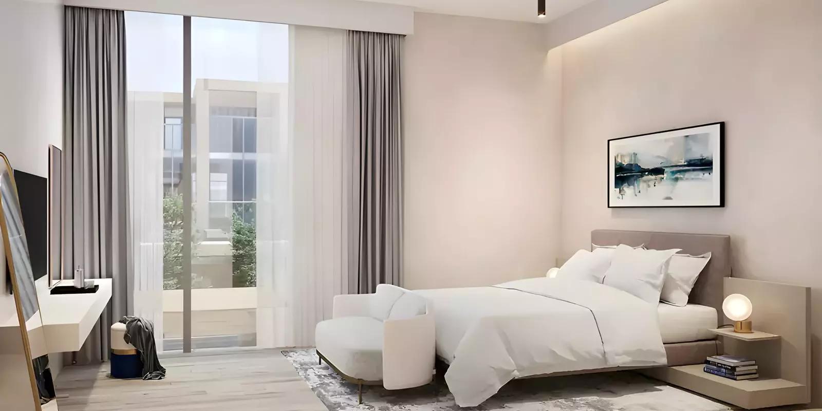 Private pool and garden area at a Sevilla townhouse, Victory Heights, Dubai Sports City