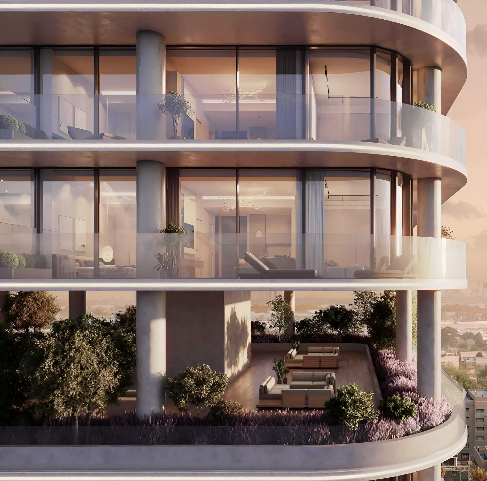 Interstellar Tower amenity deck rendering, JVT, Dubai