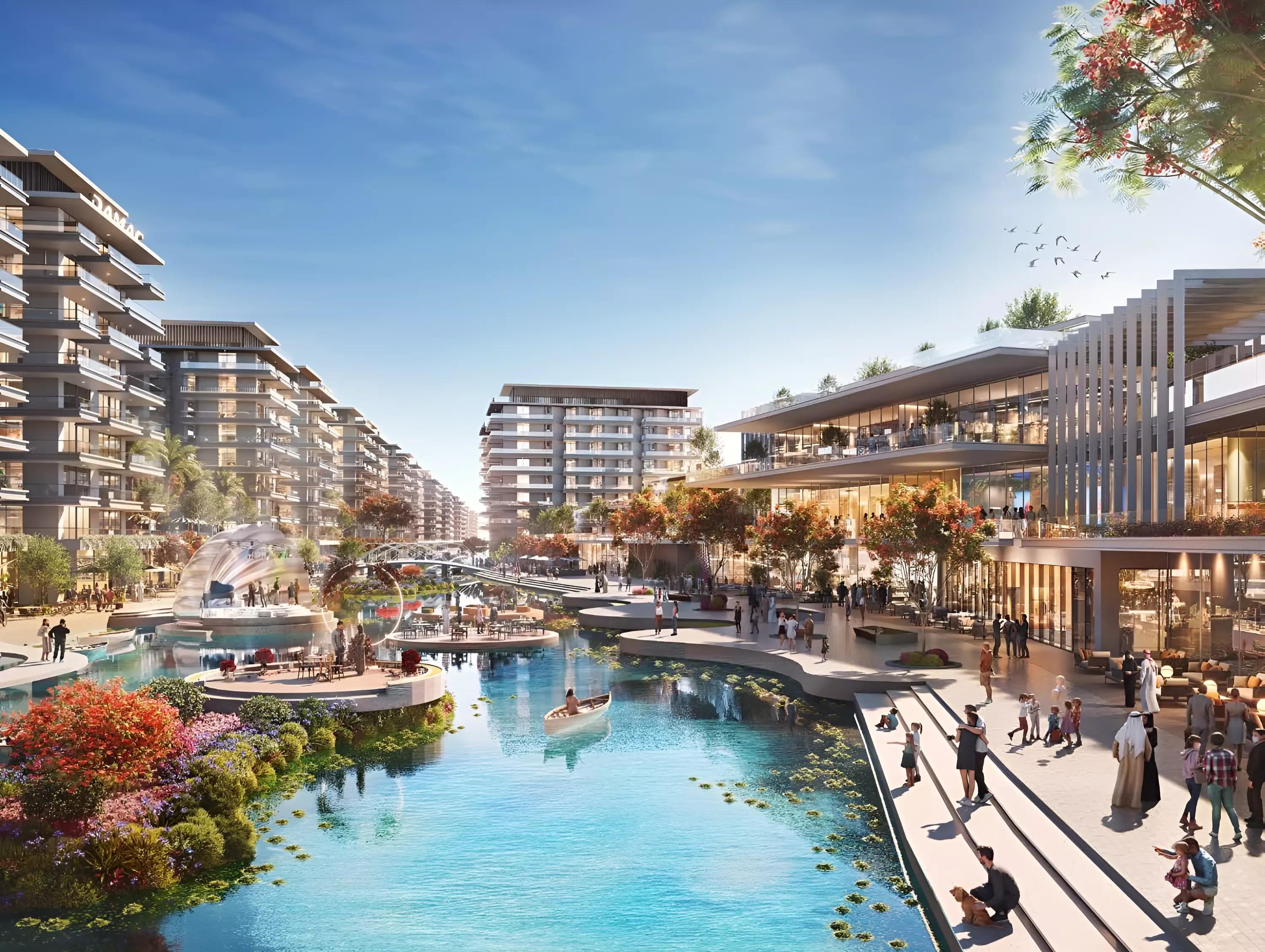 Damac Riverside Views Marine 1 waterfront facade view, Dubai Investment Park