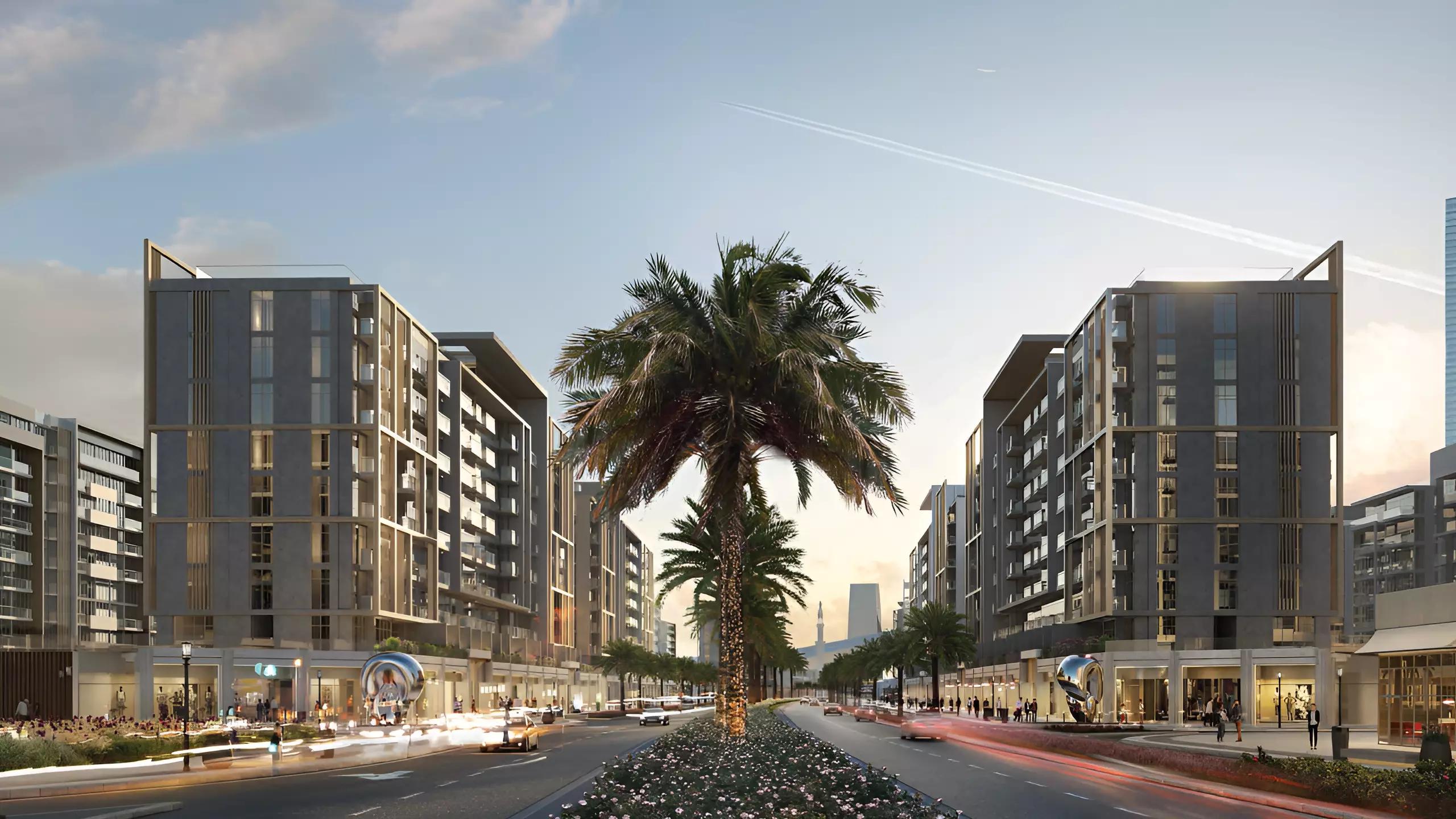Azizi Riviera 3 residential facade view, Meydan