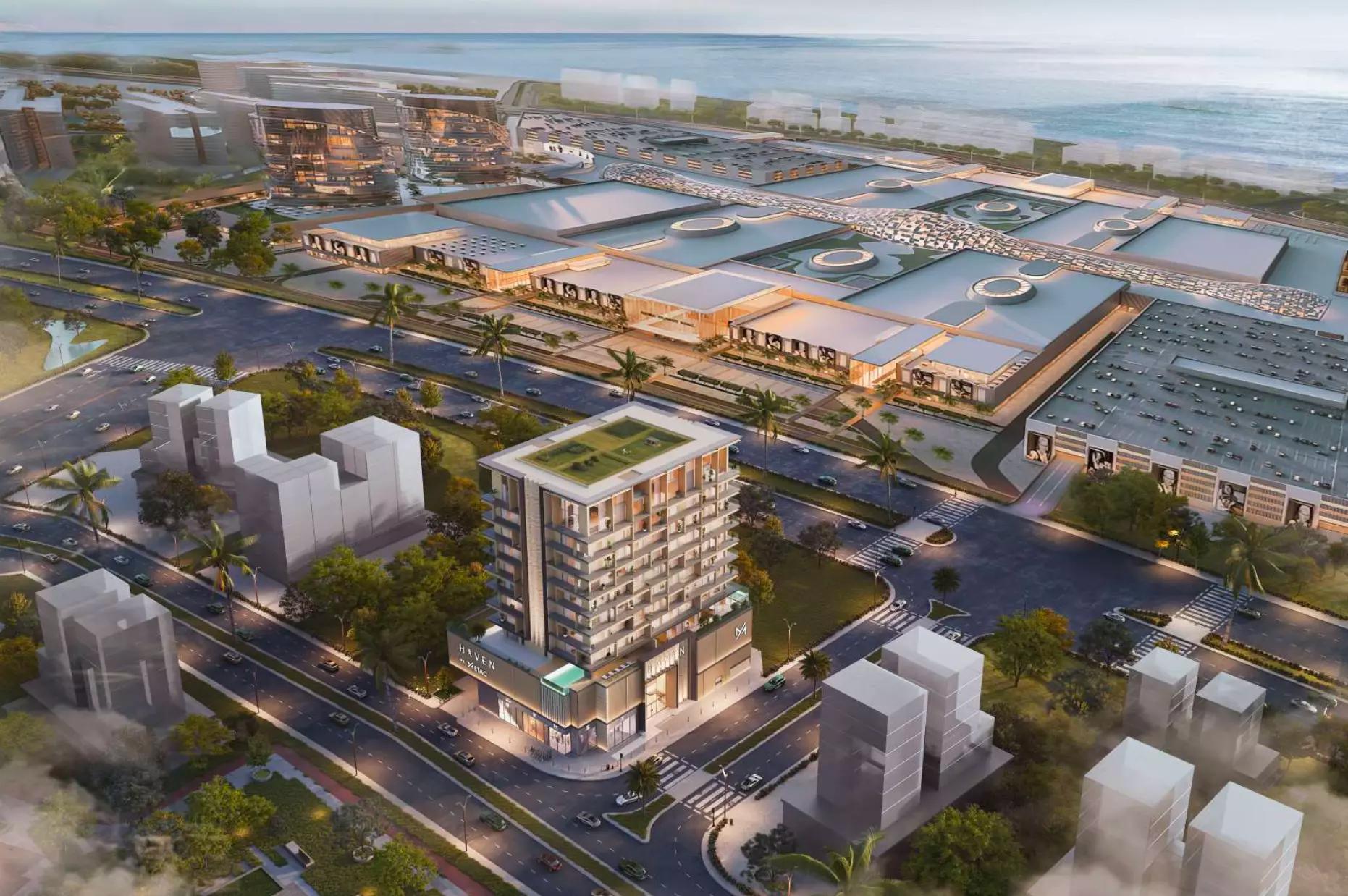 Haven Bay building facade and landscaping, Dubai Islands