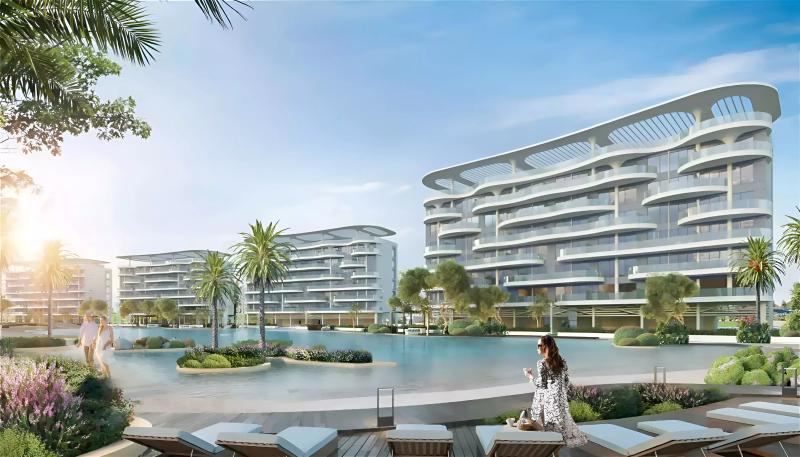 Exterior view of Lagoon Views 12 apartment building at DAMAC Lagoons, Dubai