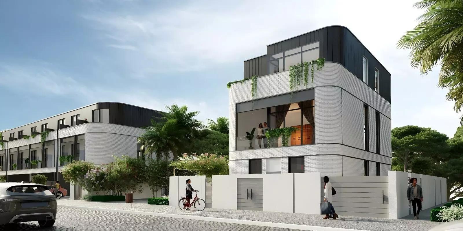 Taormina Village clubhouse or amenity building exterior, Majan, Dubai