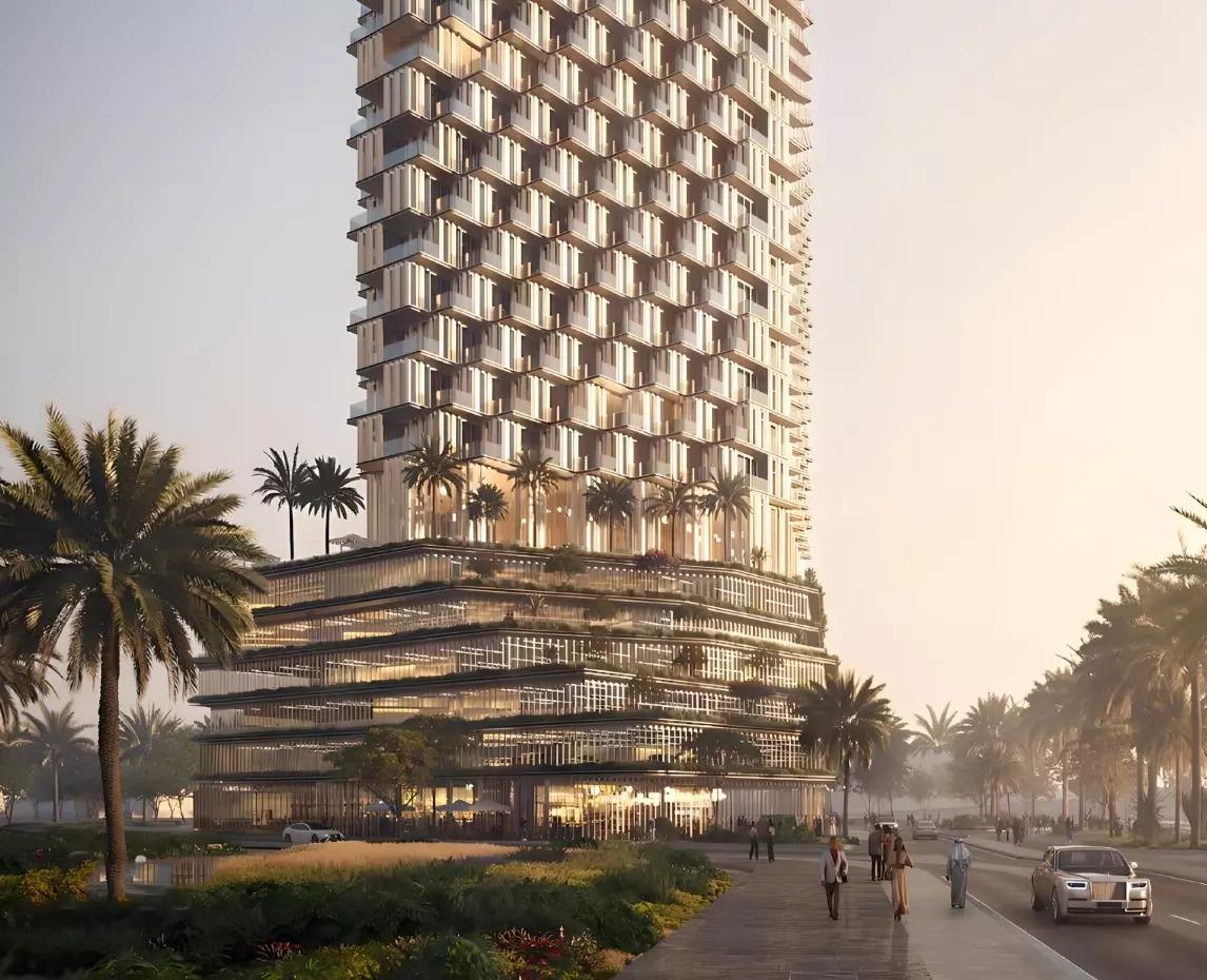 One B Tower exterior facade view, Business Bay, Dubai