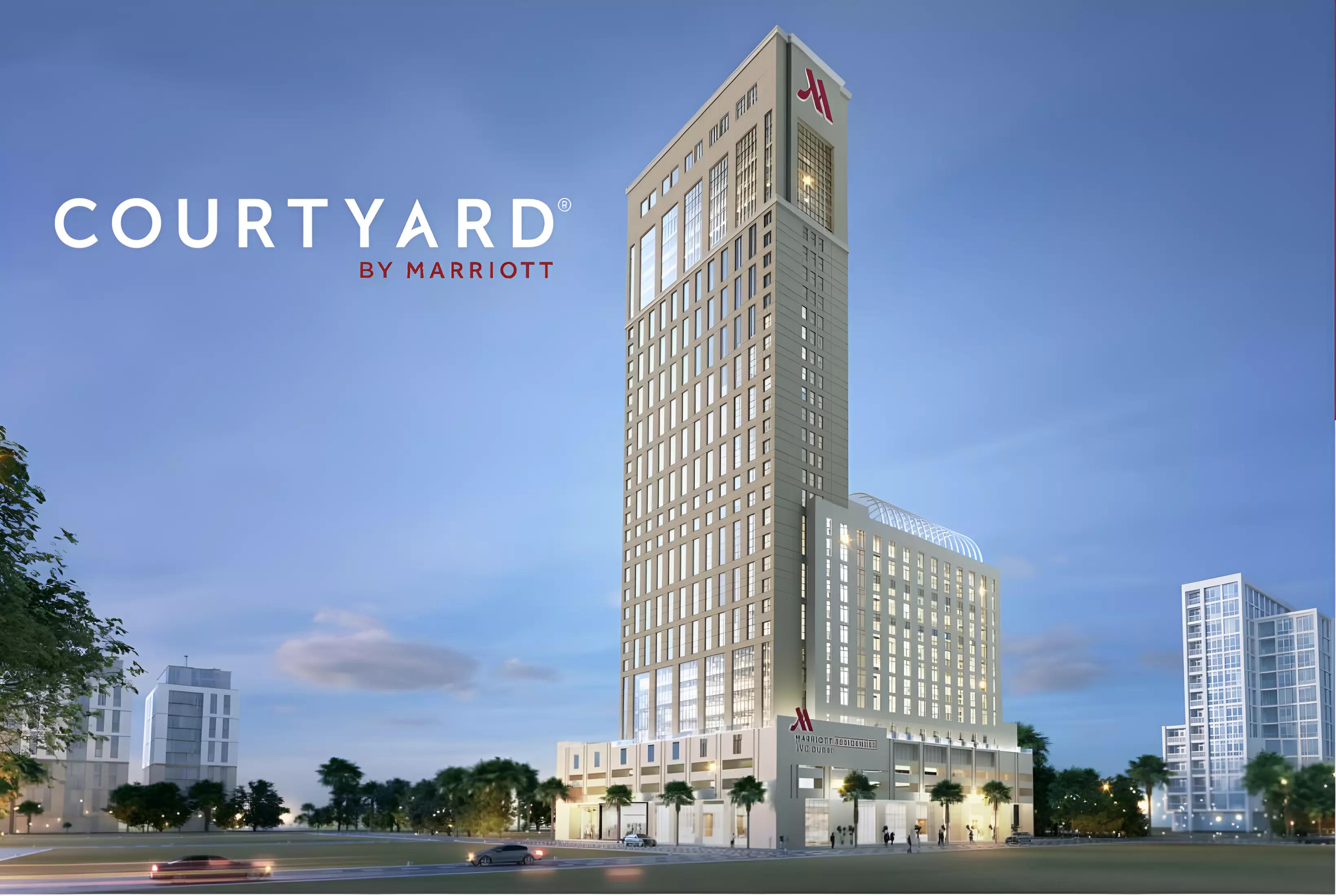 Courtyard by Marriott exterior facade, JVC, Dubai