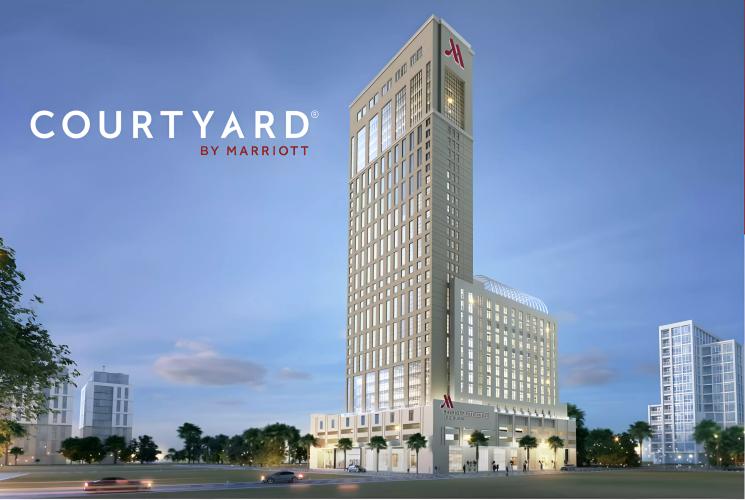 Courtyard by Marriott exterior facade, JVC, Dubai
