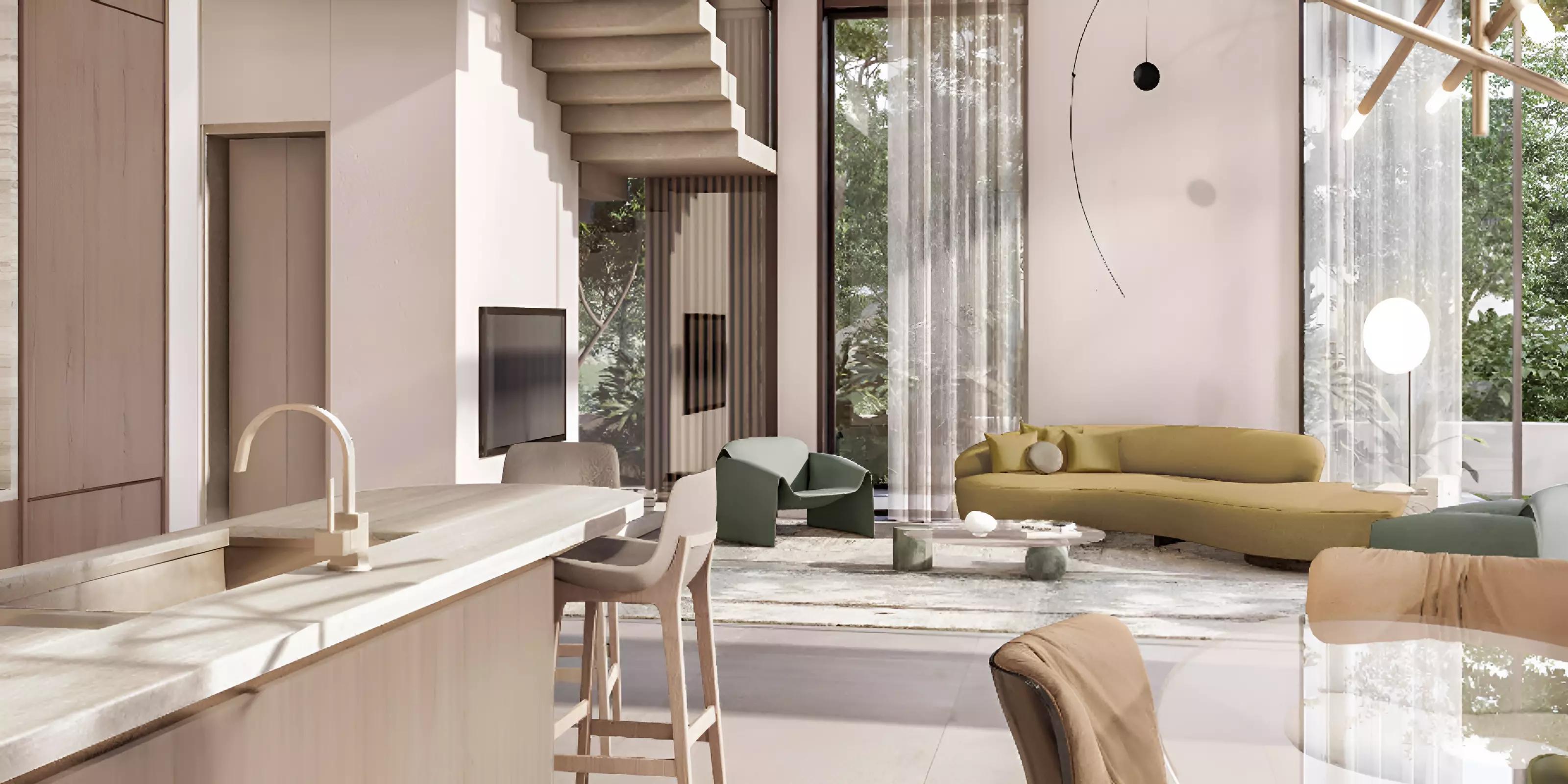 Interior living space of a Nad Al Sheba Gardens Phase 2 residence, Dubai