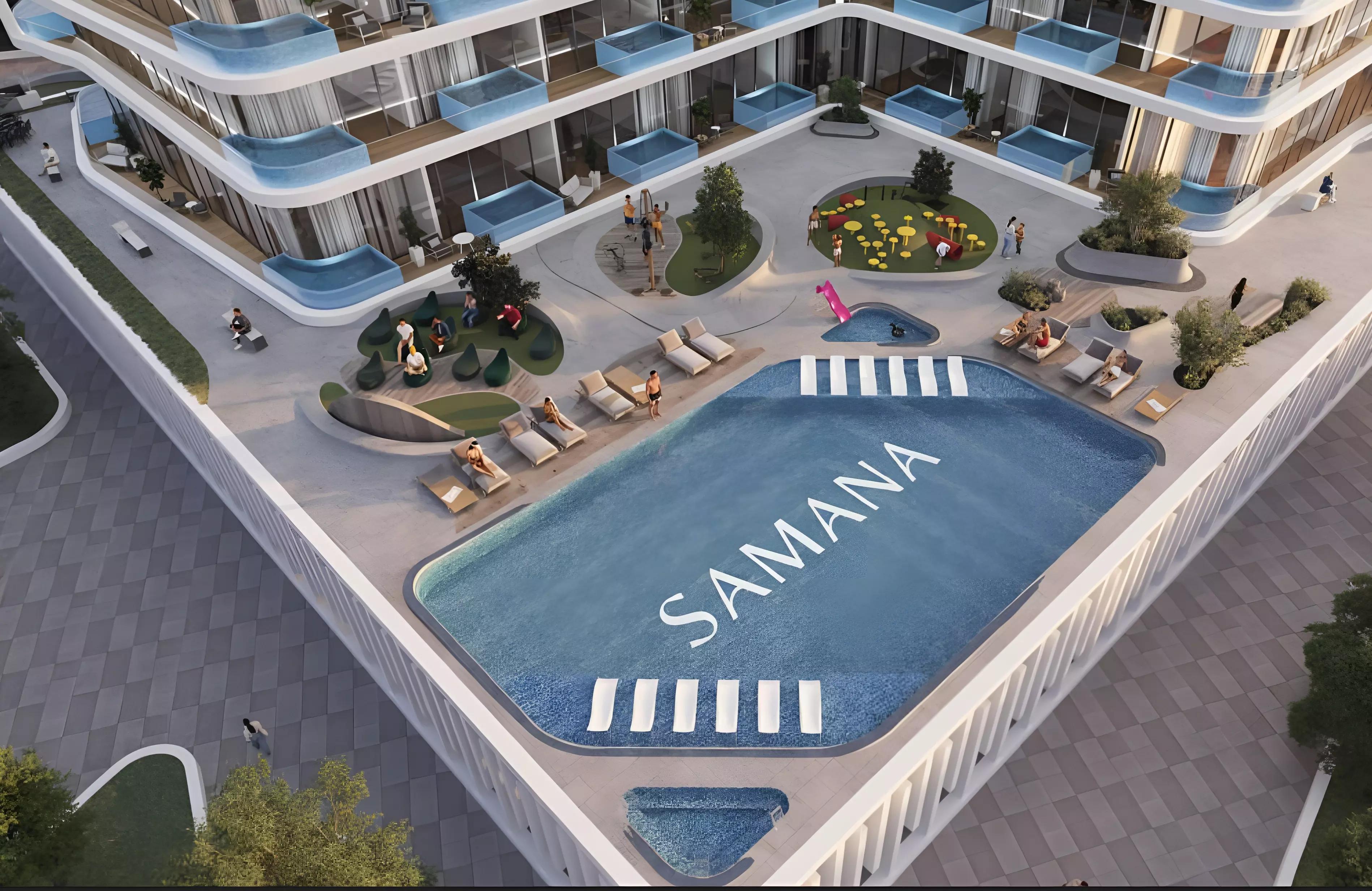 Samana Ibiza cycle track and landscaped gardens, Dubai Land