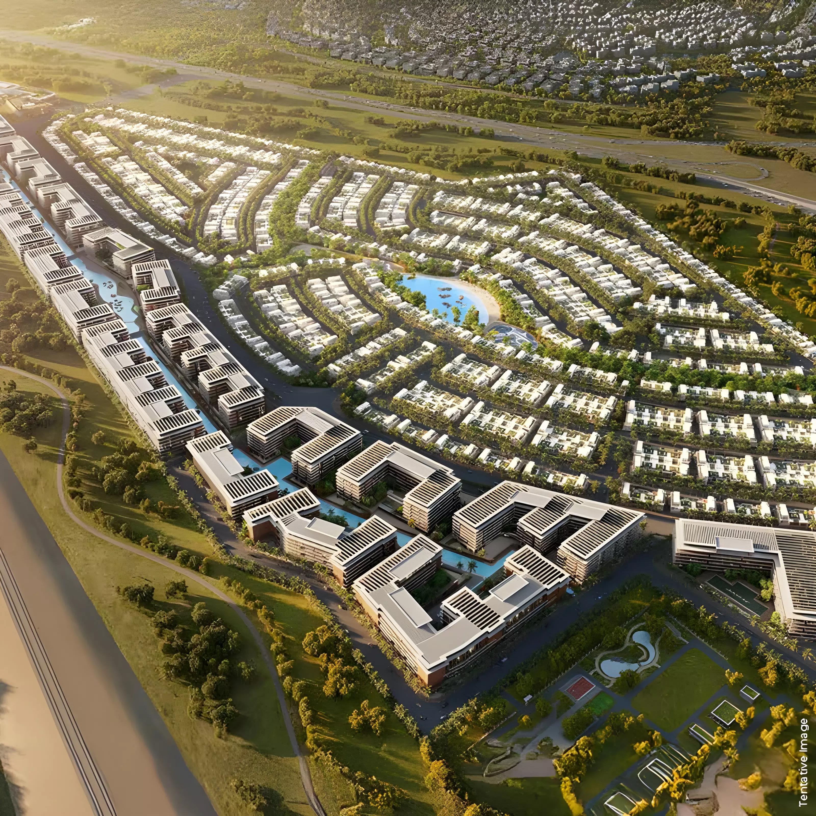 Damac Riverside Views Azure 1 master plan layout, Dubai Investment Park 2