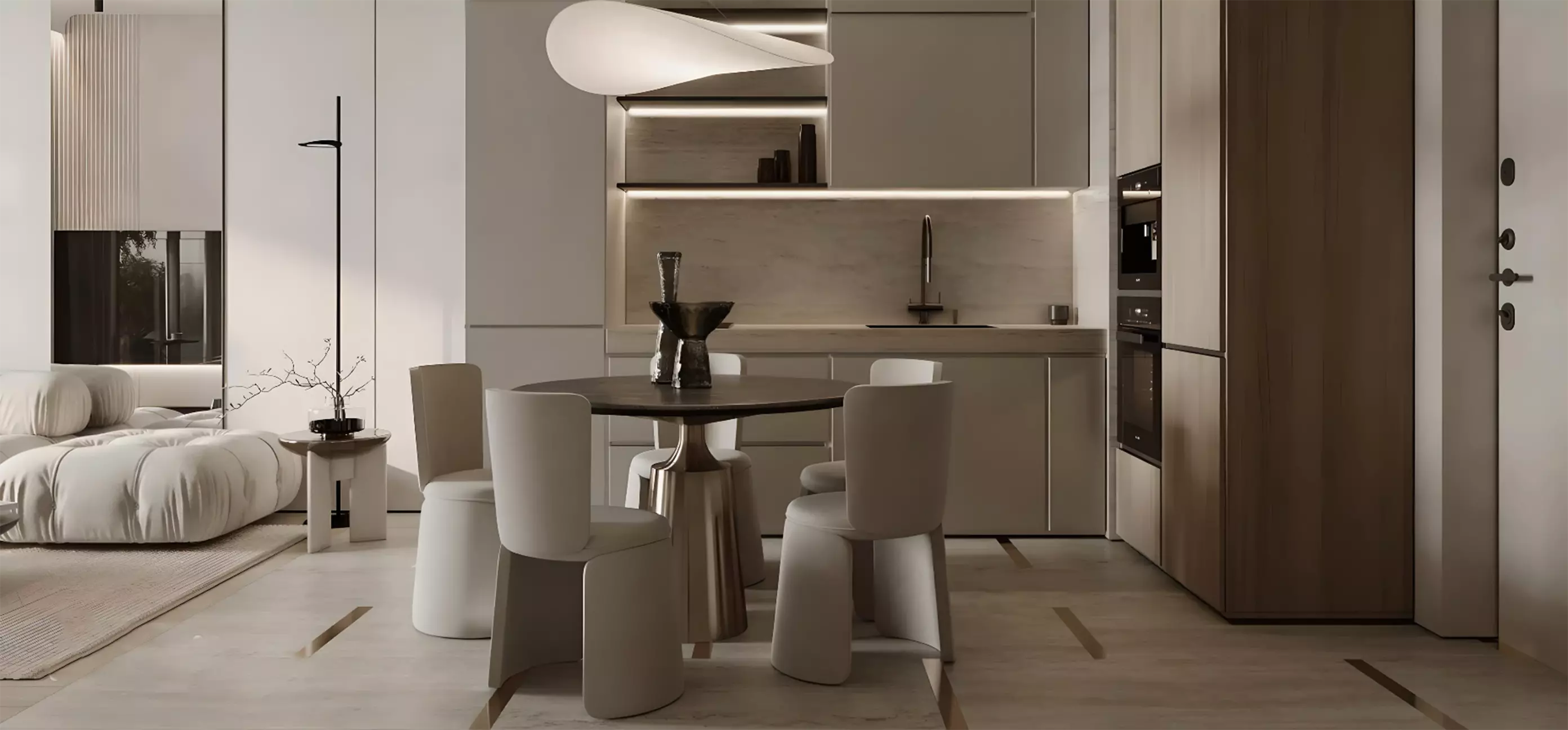 Interior apartment living space at Boutique 23, Al Jaddaf, Dubai