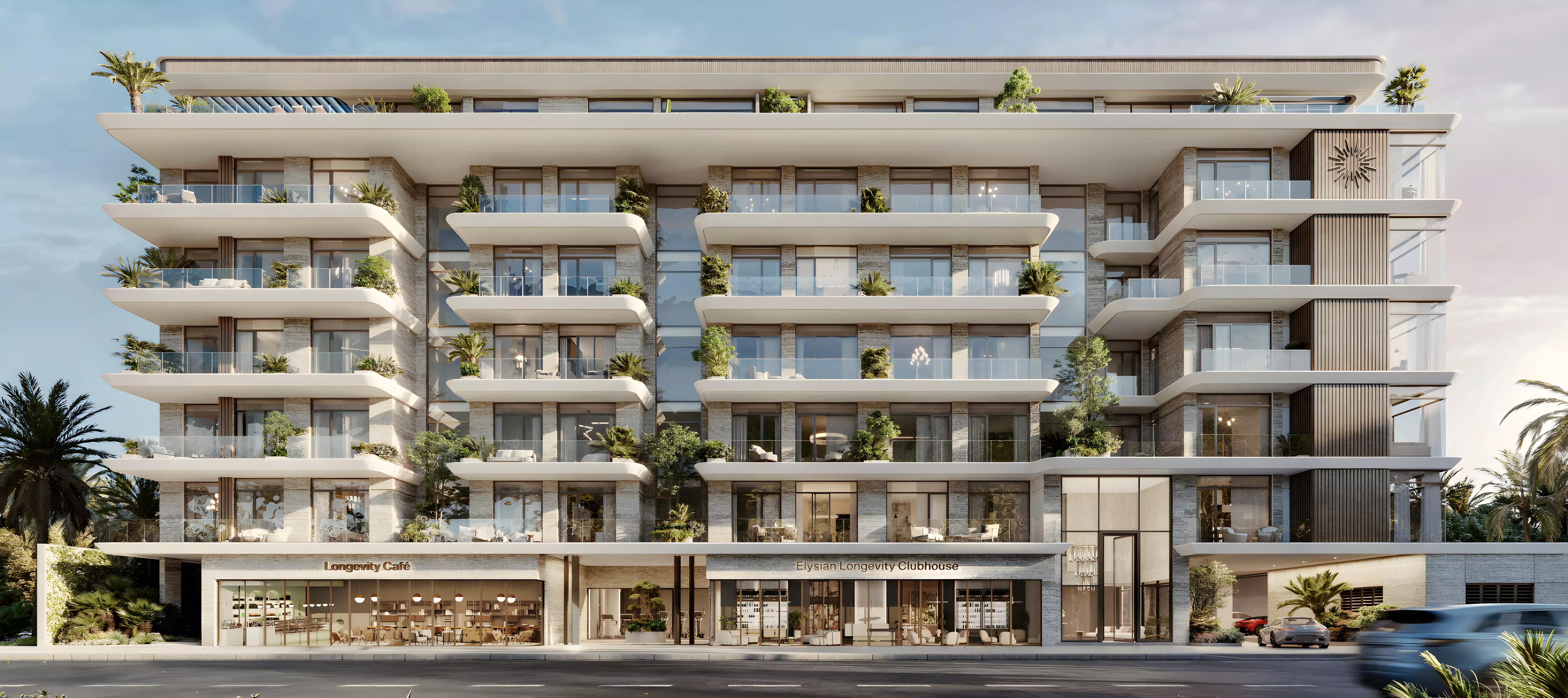 Émerge Residences exterior facade view, Nad Al Sheba, Dubai