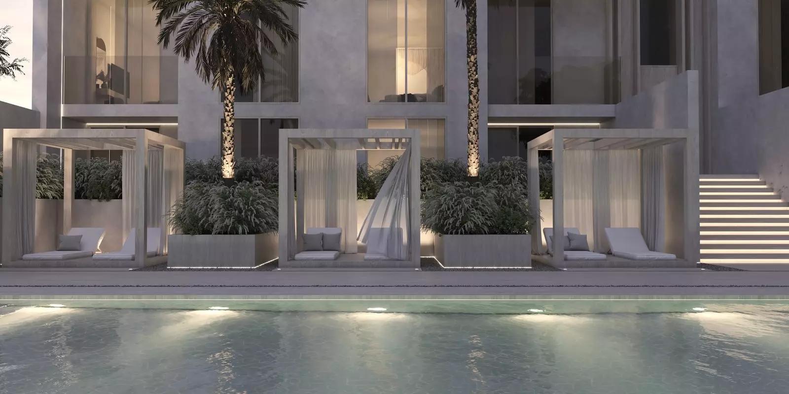 Concept 7 Residences shared swimming pool deck, JVC, Dubai