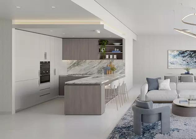 Hillmont Residences living area interior, JVC, Dubai