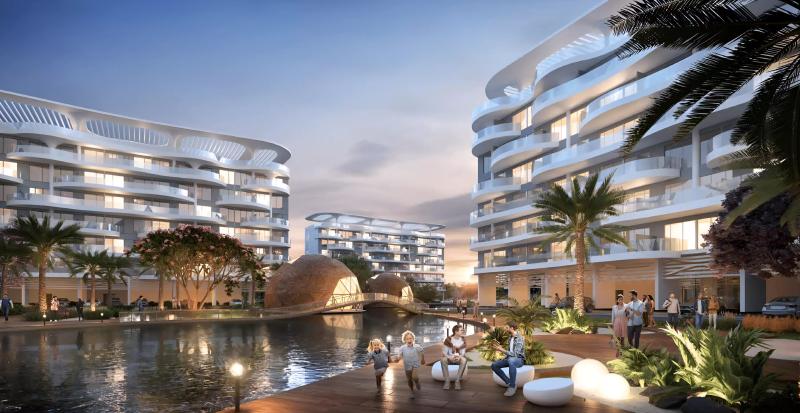 Exterior view of Damac Lagoon Views Andalucia apartment building, DAMAC Lagoons, Dubai